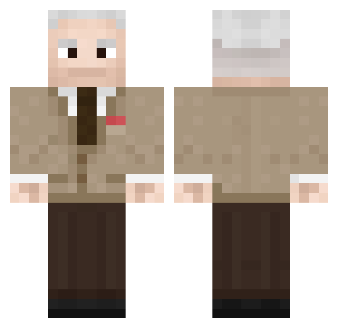 ERROR12138 Minecraft skin, front and back view