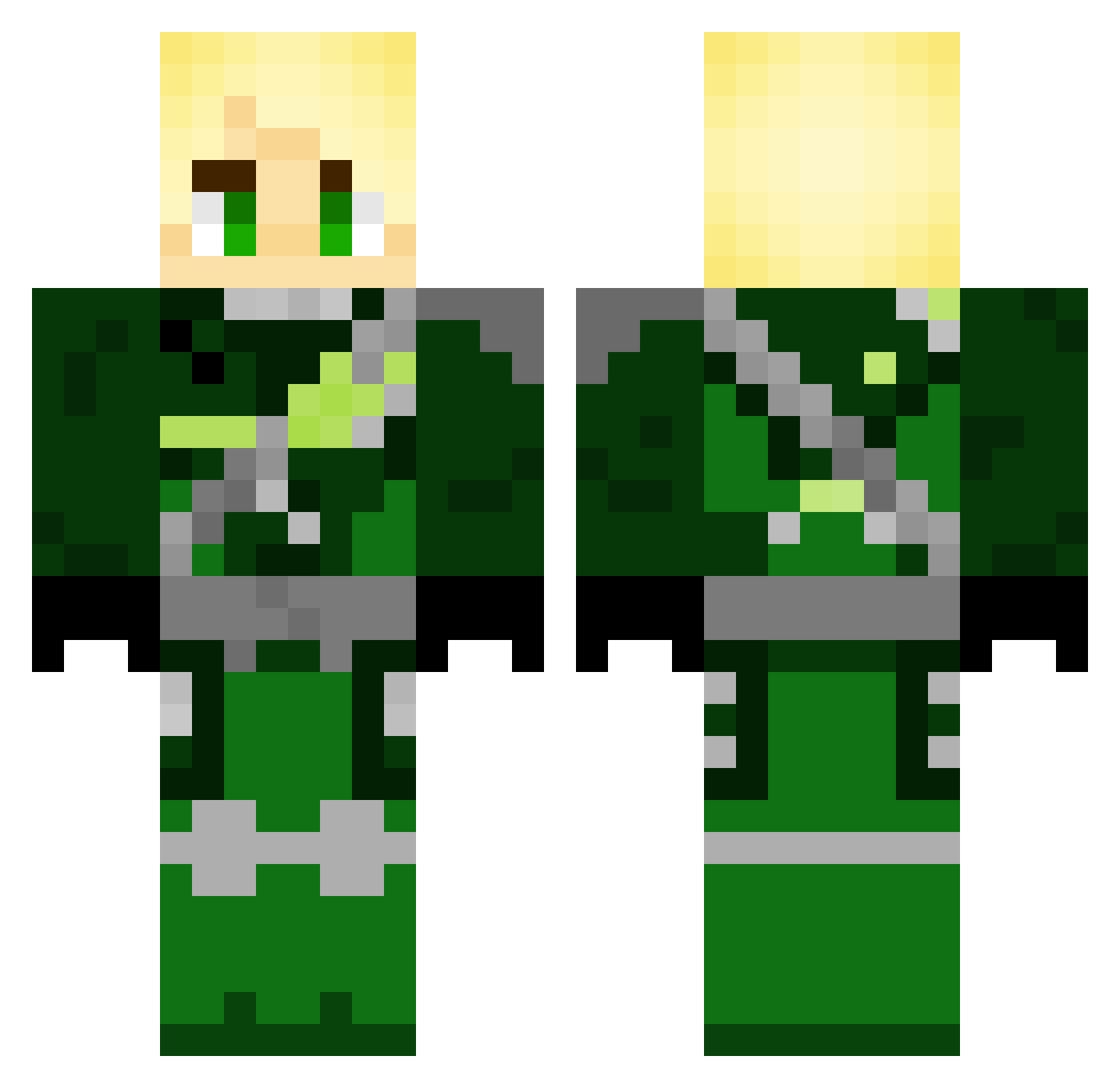 Rviver Minecraft skin, front and back view