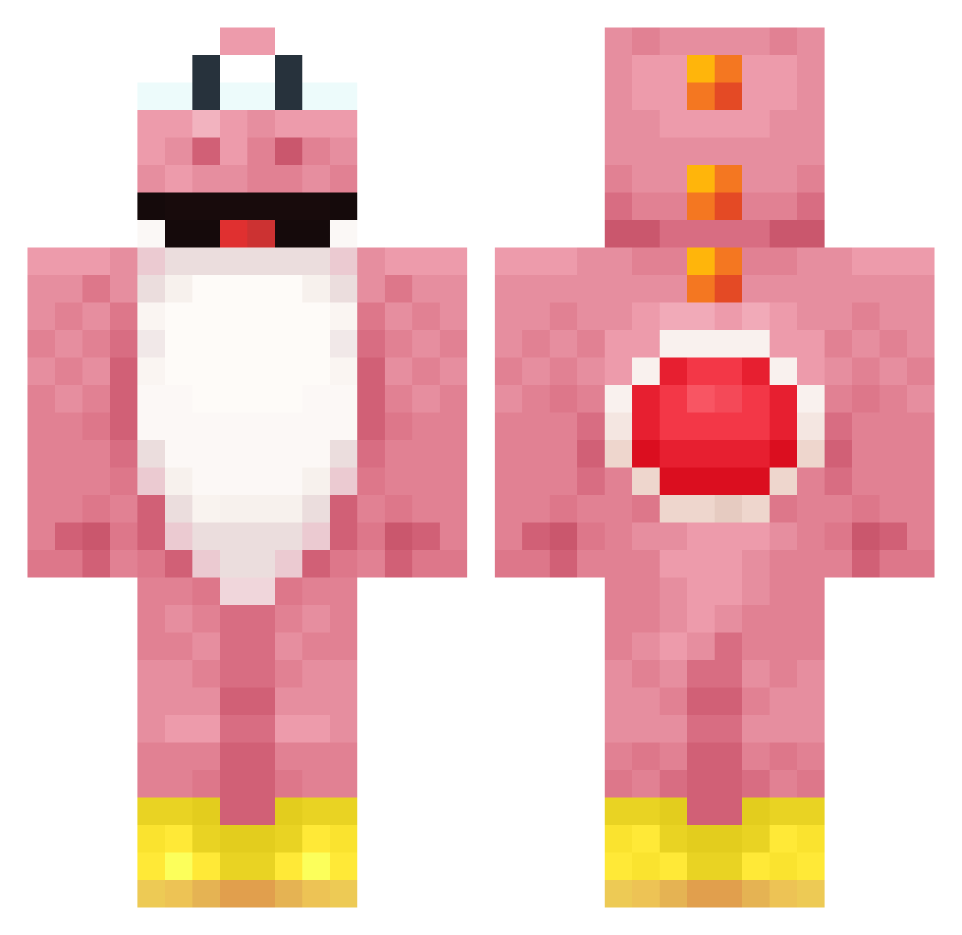 Kleiner_Block Minecraft skin, front and back view