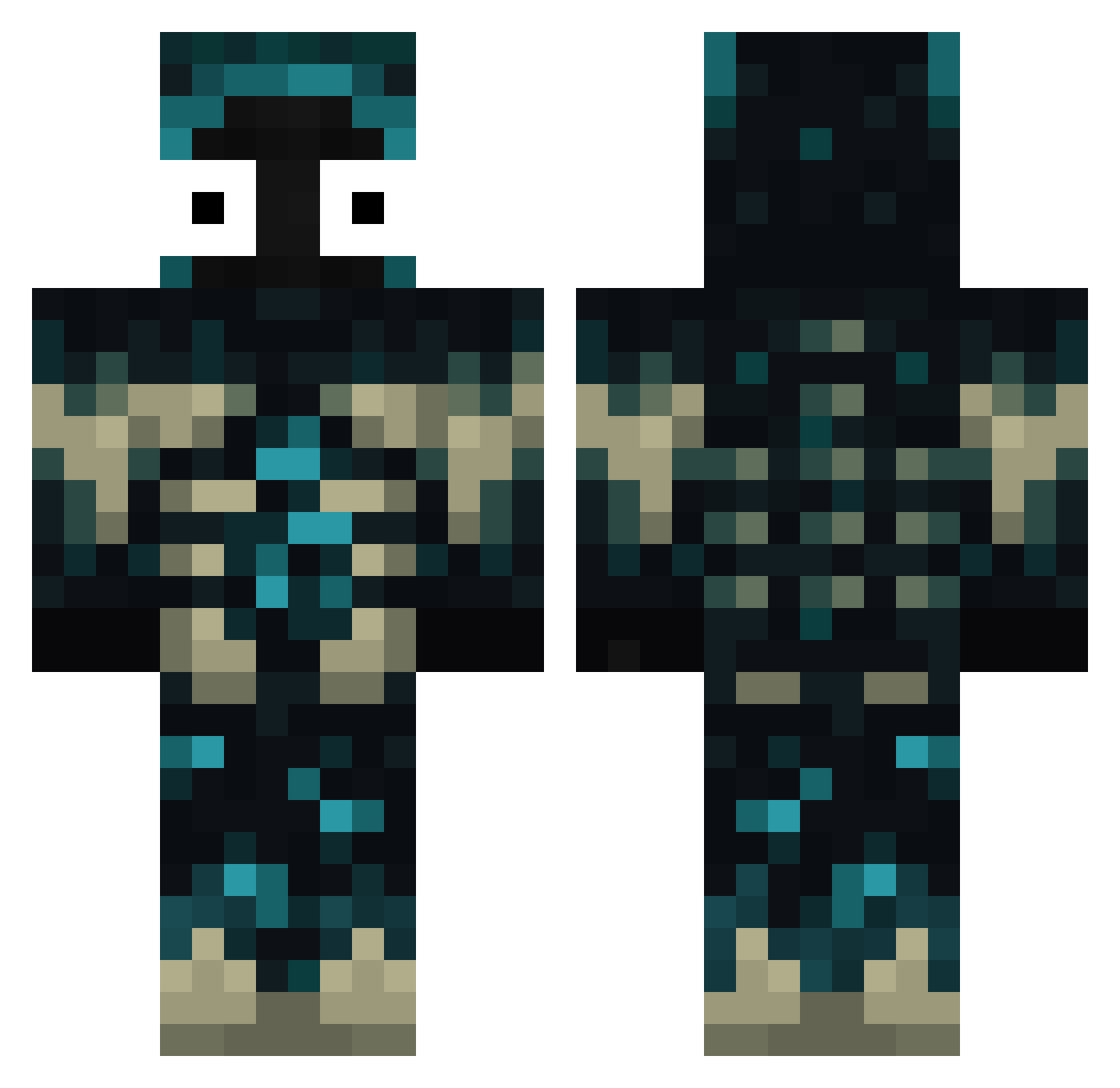 TrulyXD Minecraft skin, front and back view