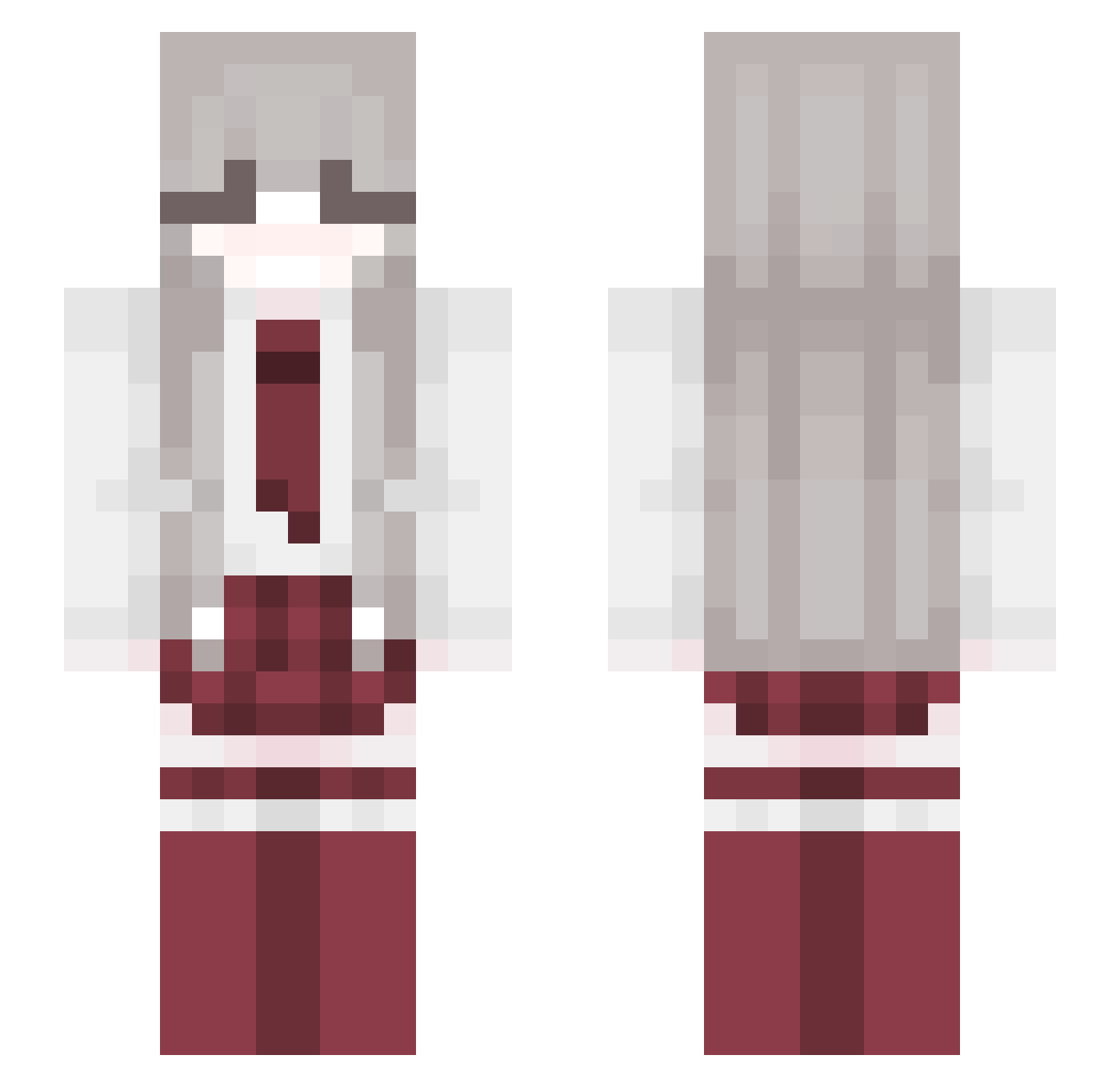 D3ATHBYBEAR Minecraft skin, front and back view