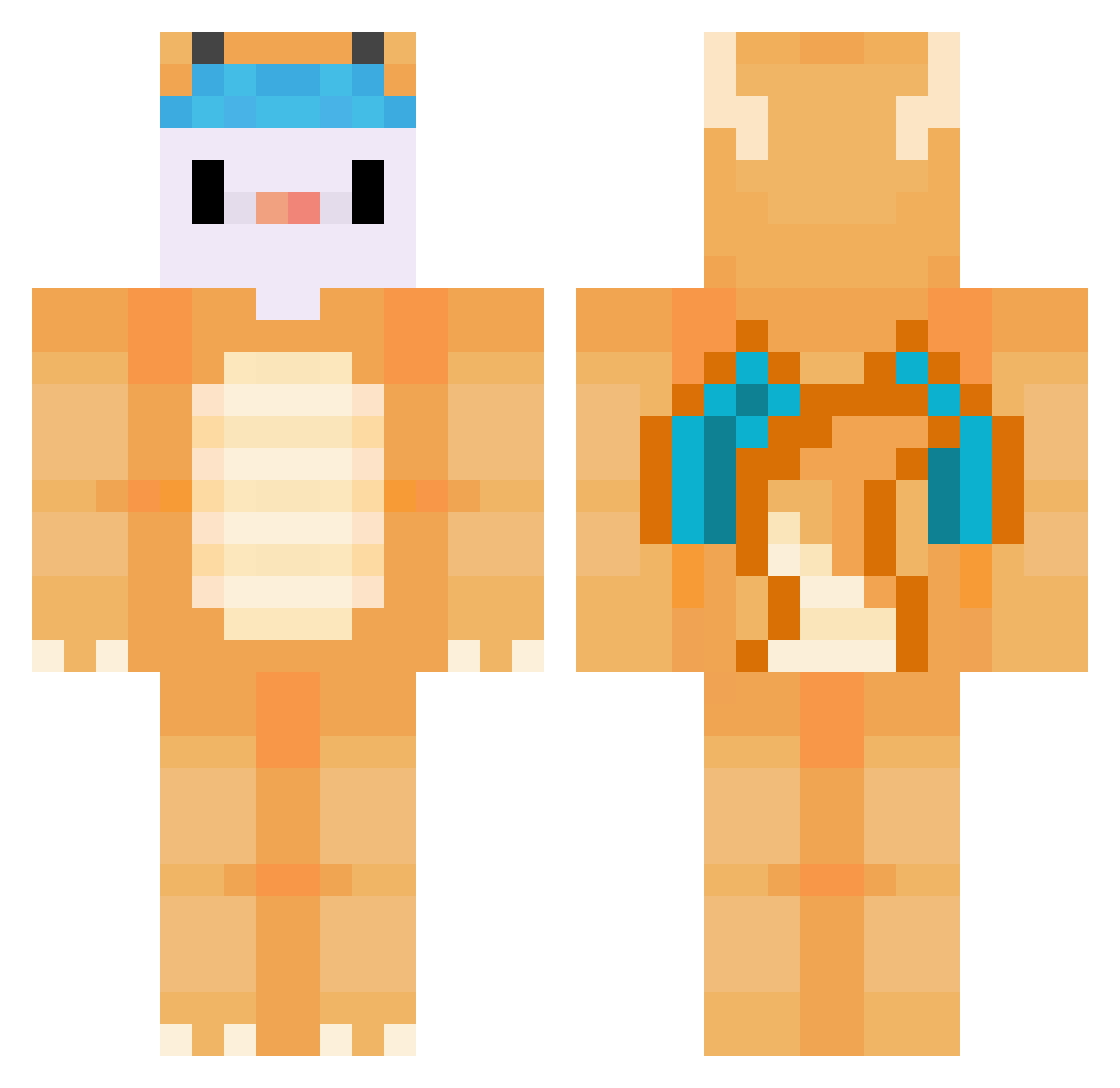 YoloDaBolo Minecraft skin, front and back view