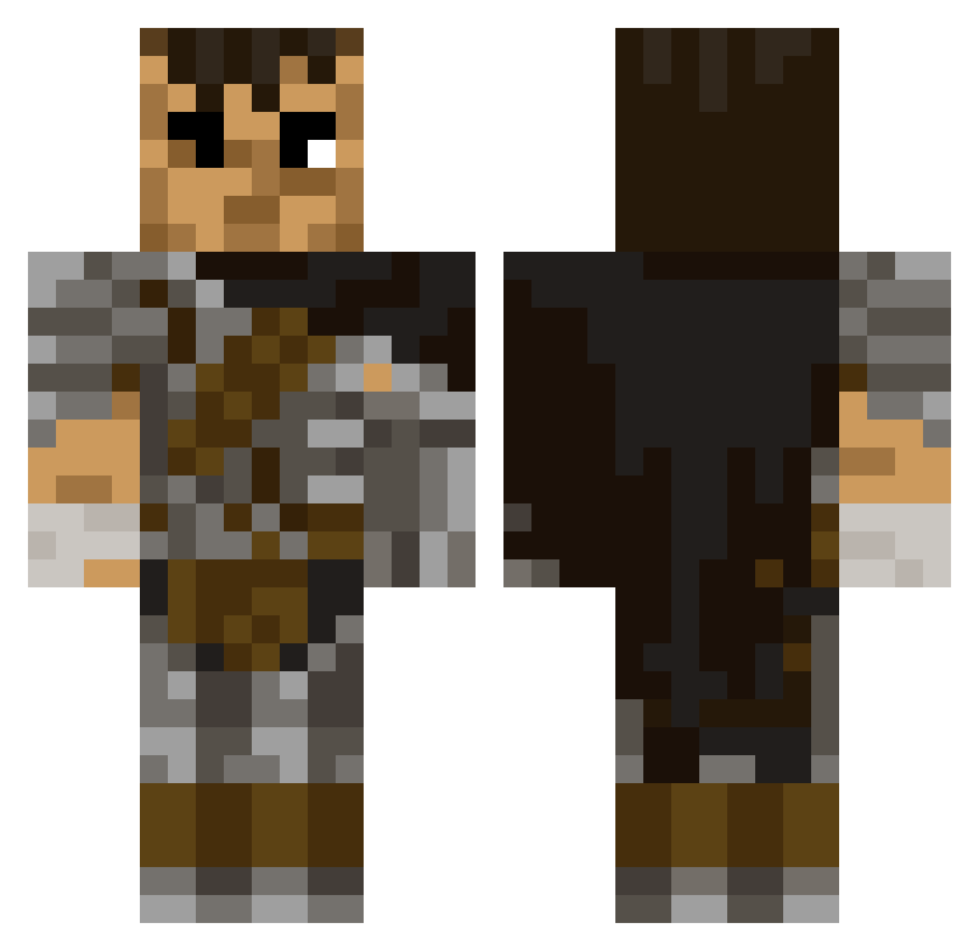 diamondsever Minecraft skin, front and back view