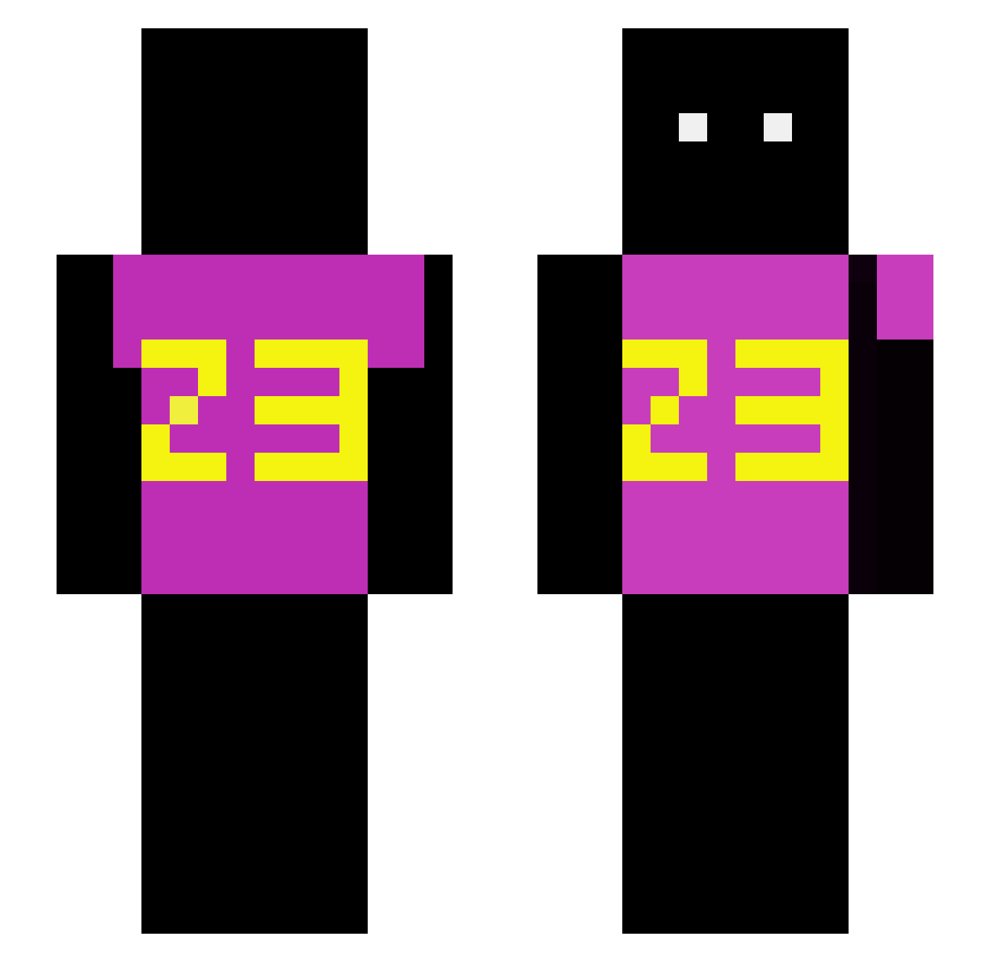 44six Minecraft skin, front and back view