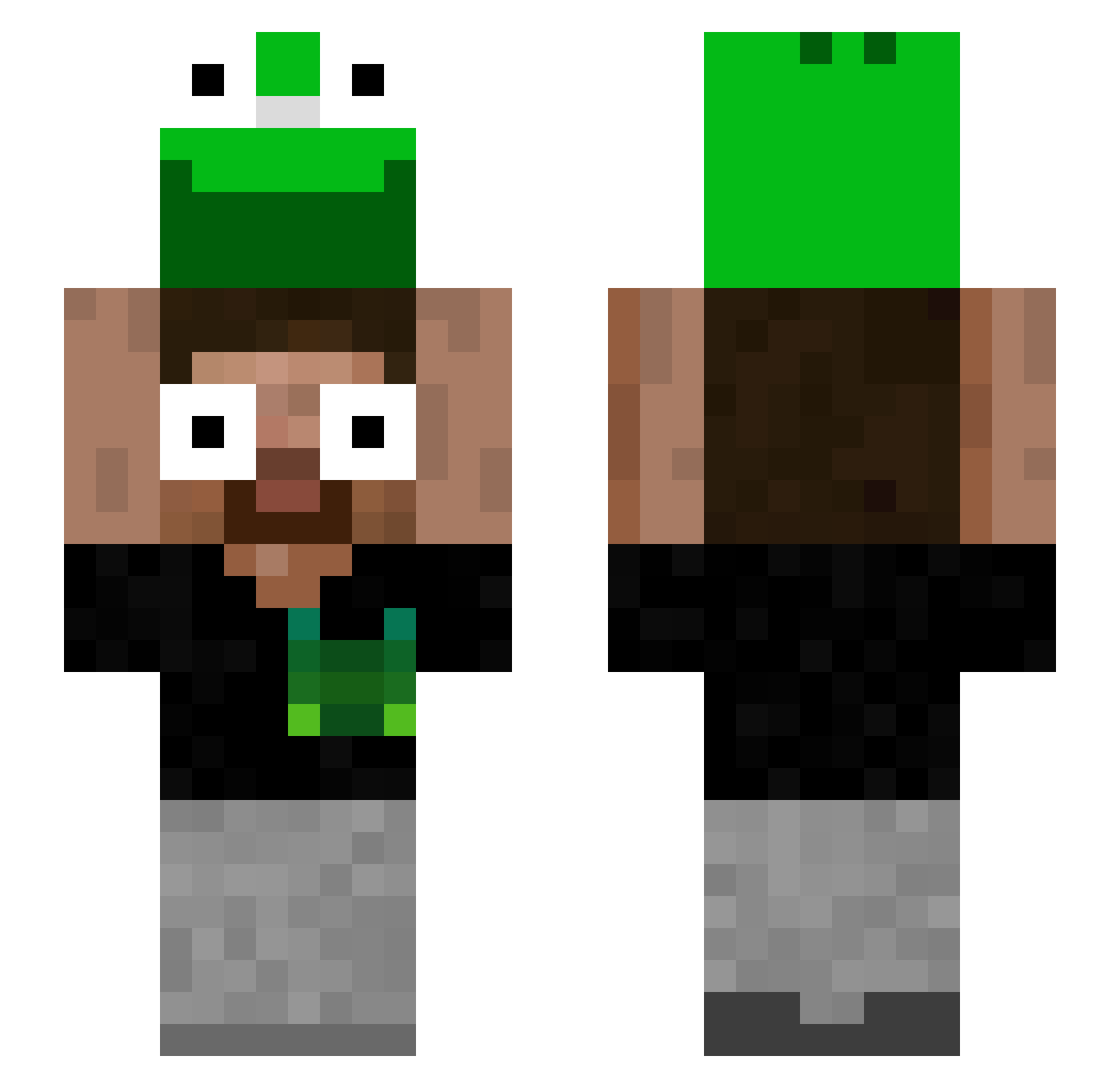 Phesaros Minecraft skin, front and back view