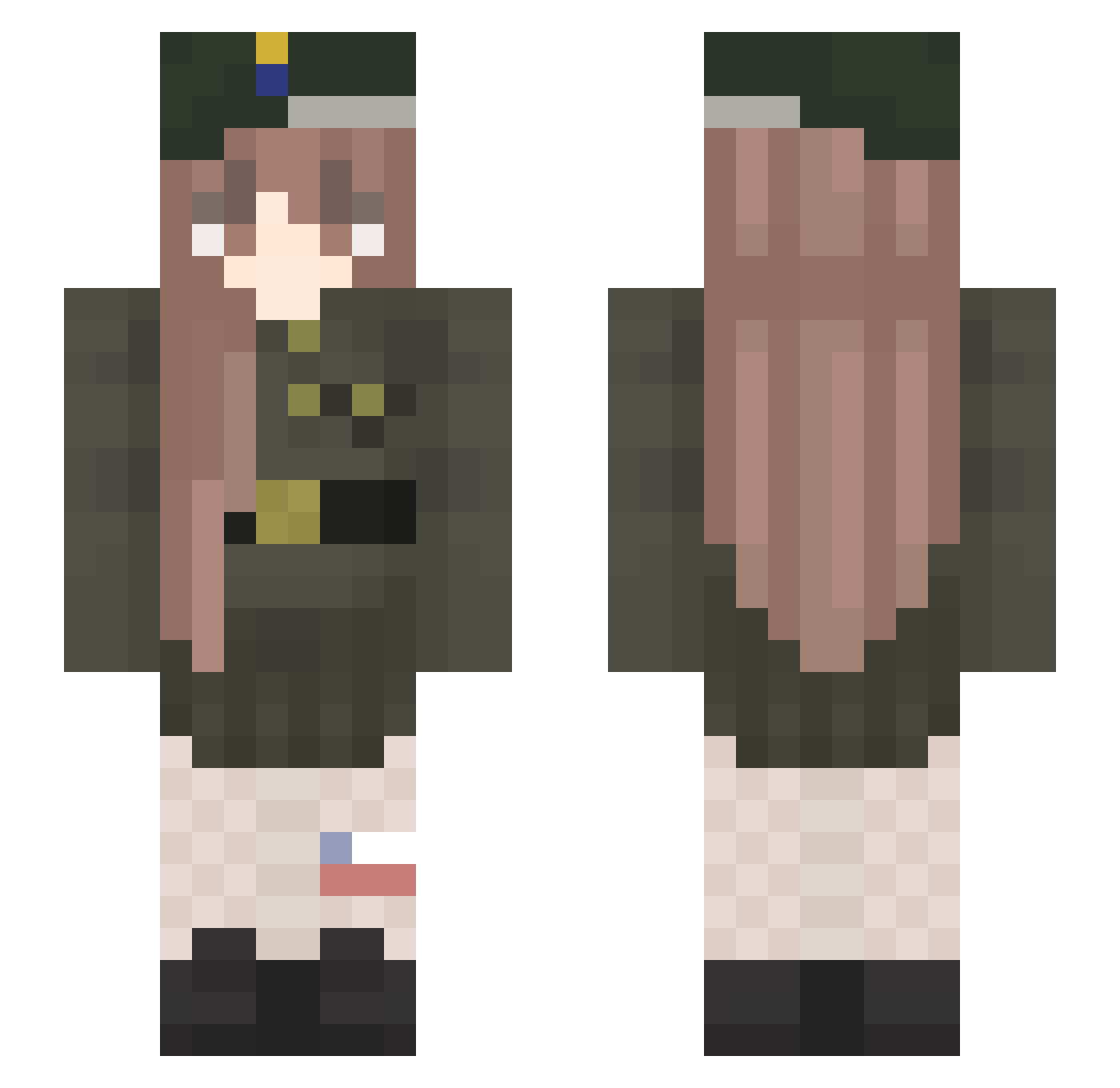 Sammy_Channel Minecraft skin, front and back view