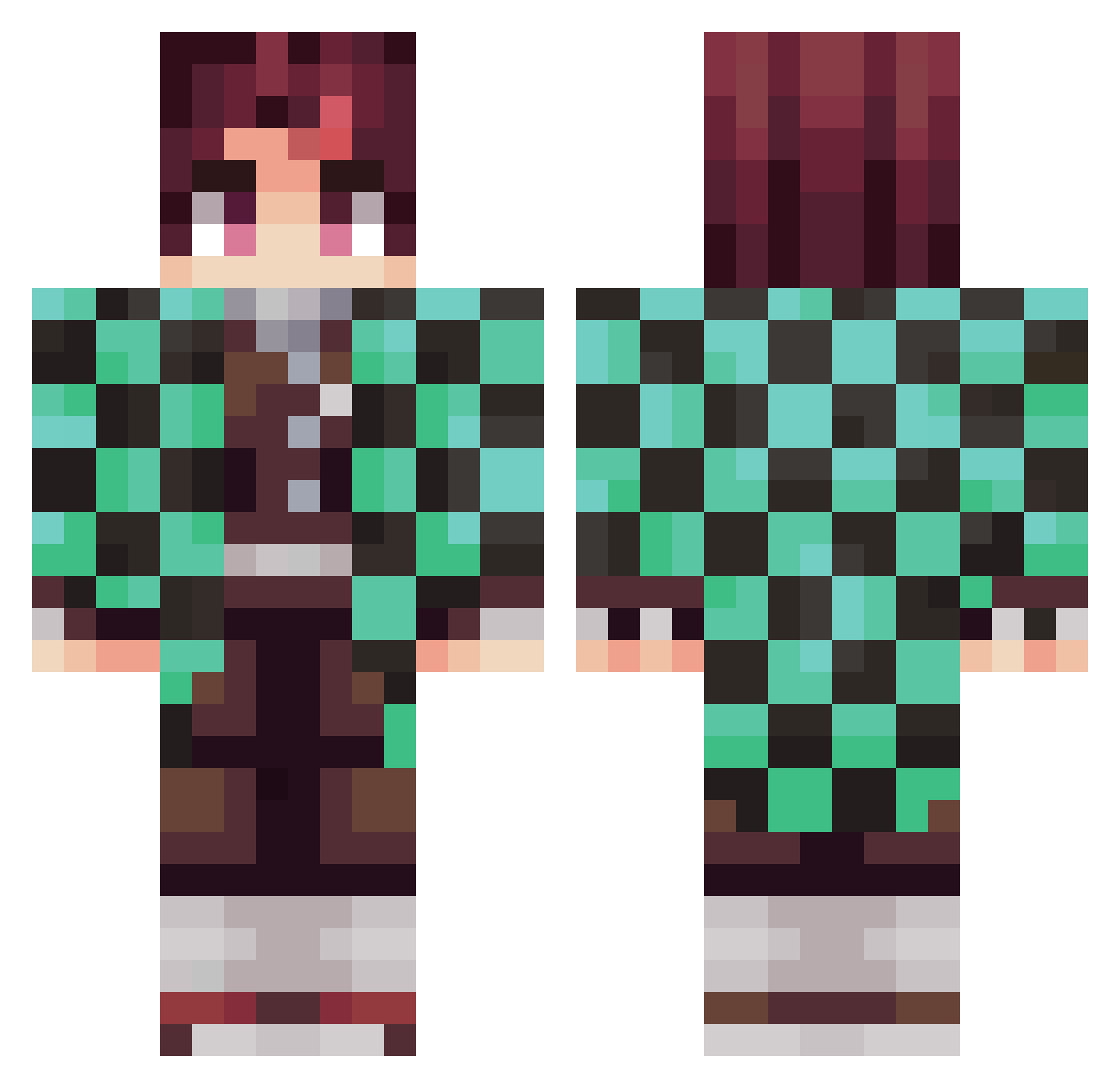 bernas844 Minecraft skin, front and back view