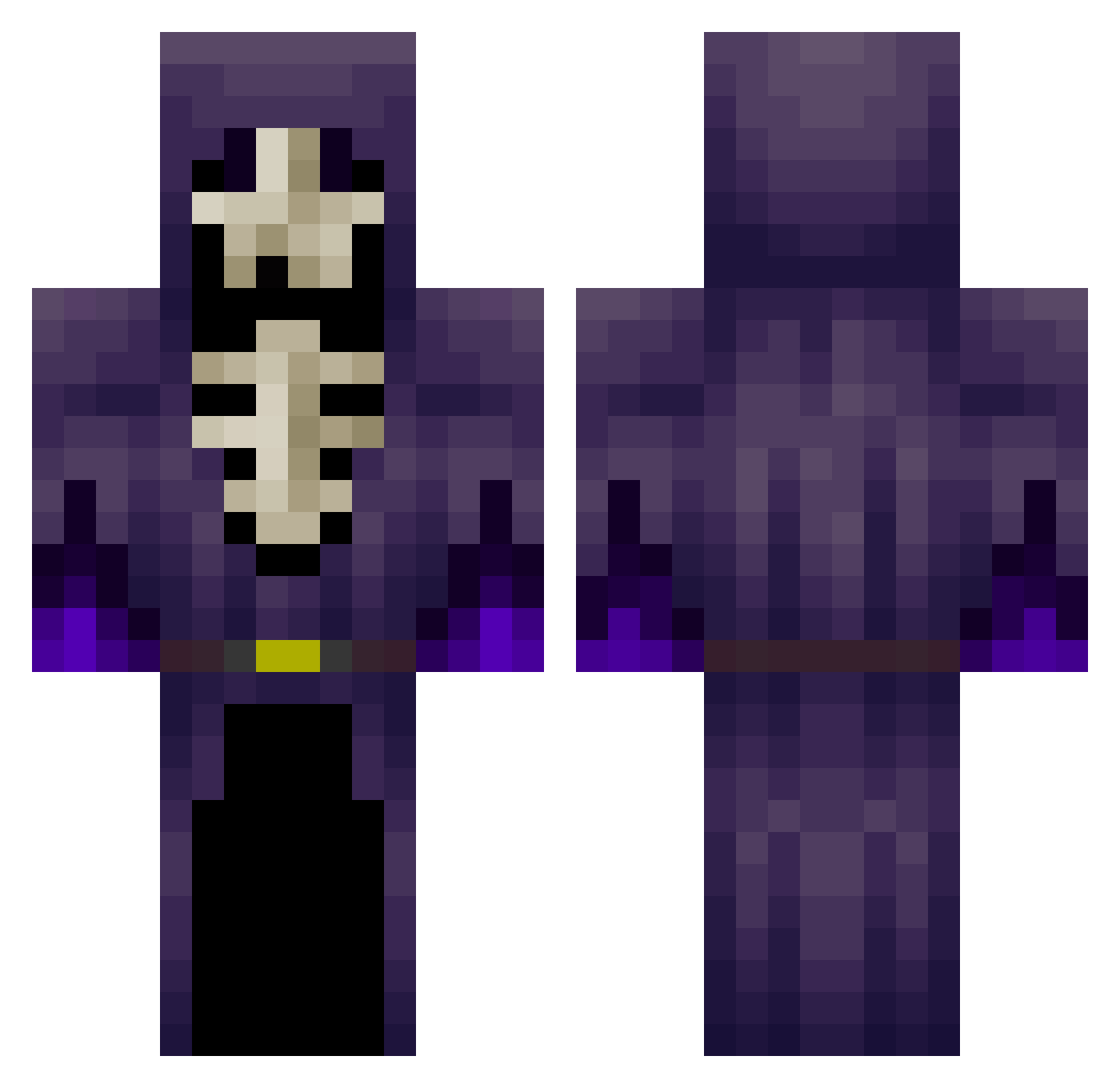 Z_e_R_a_L Minecraft skin, front and back view