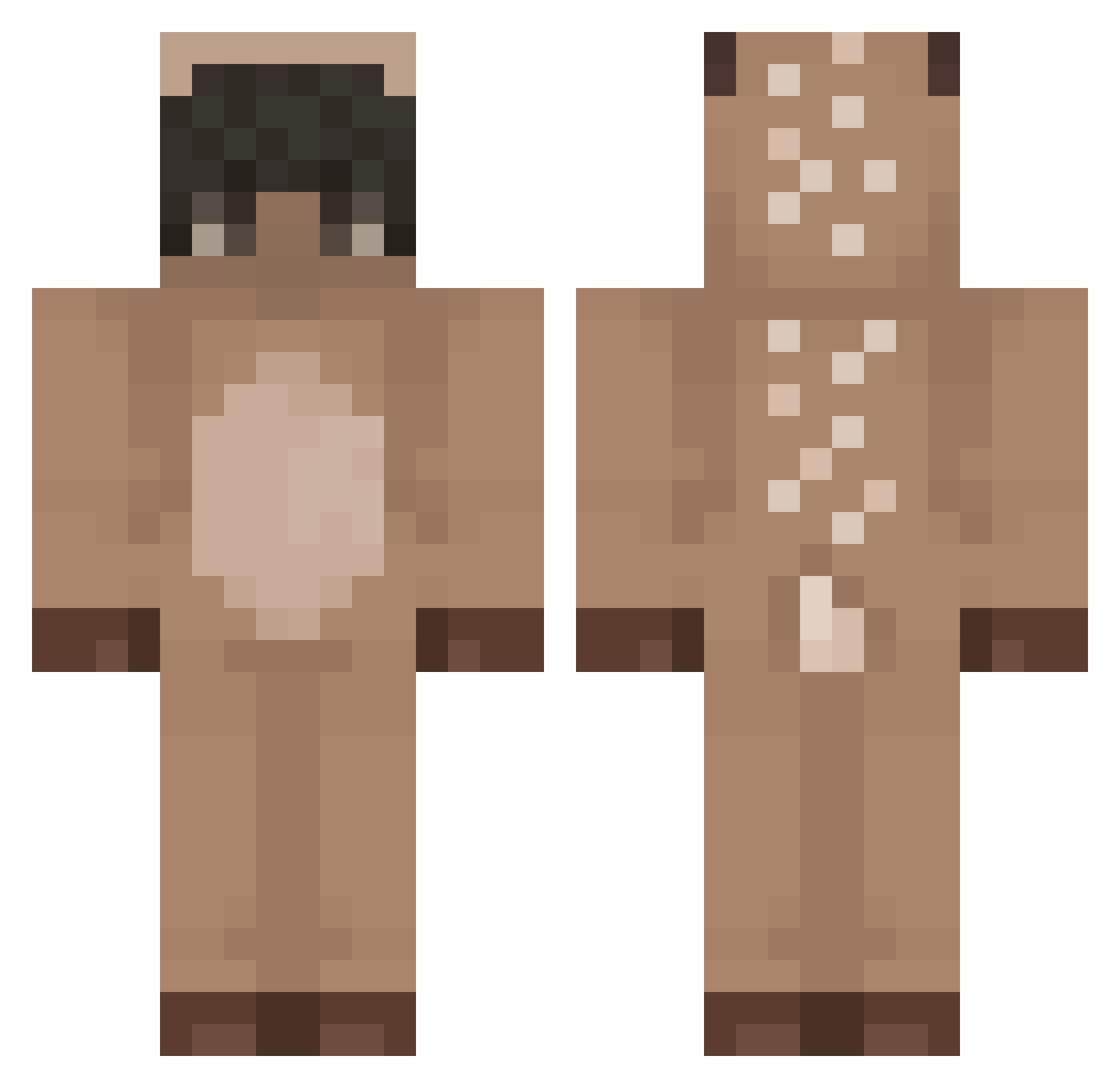Zerowarframer Minecraft skin, front and back view