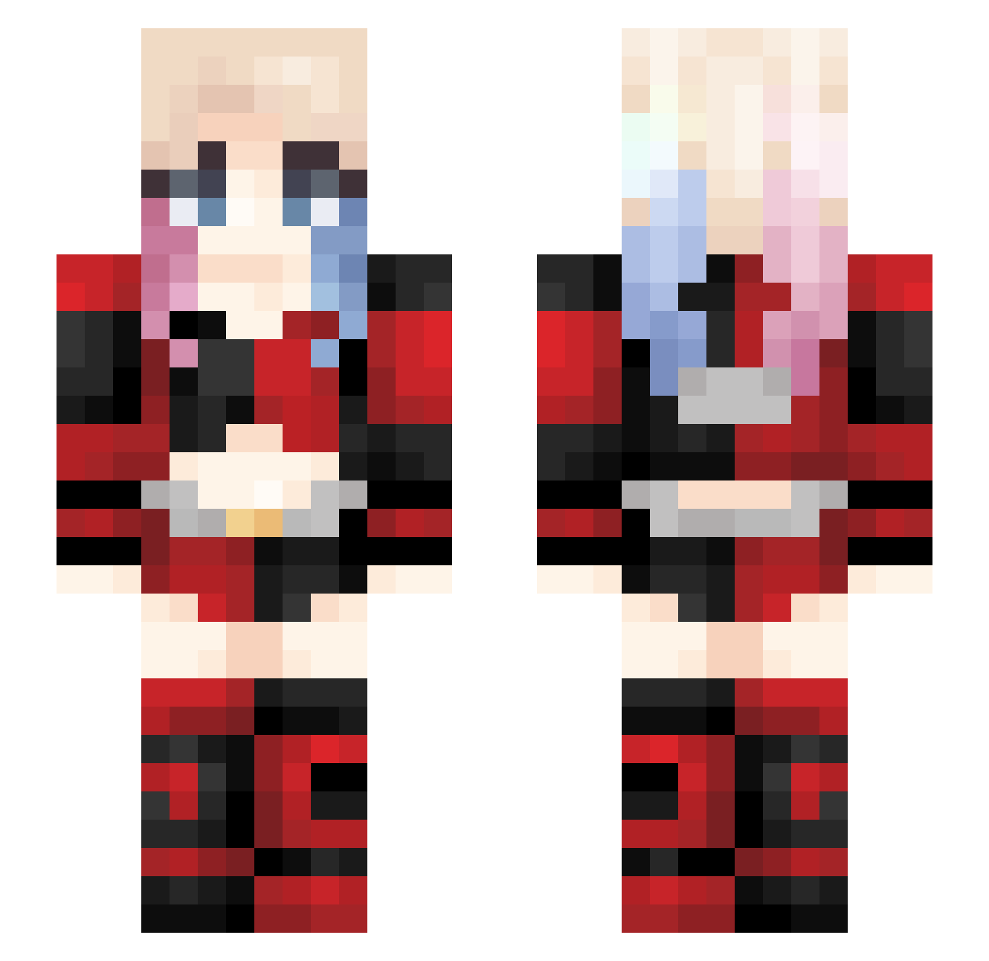 Mizuiko Minecraft skin, front and back view