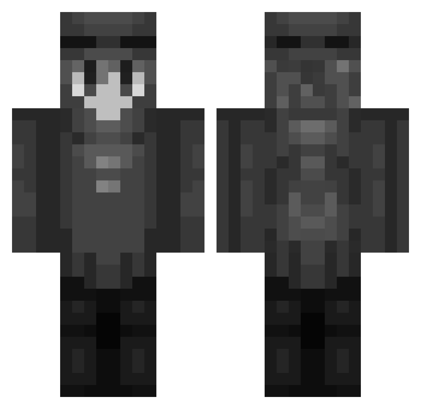 LMX44 Minecraft skin, front and back view