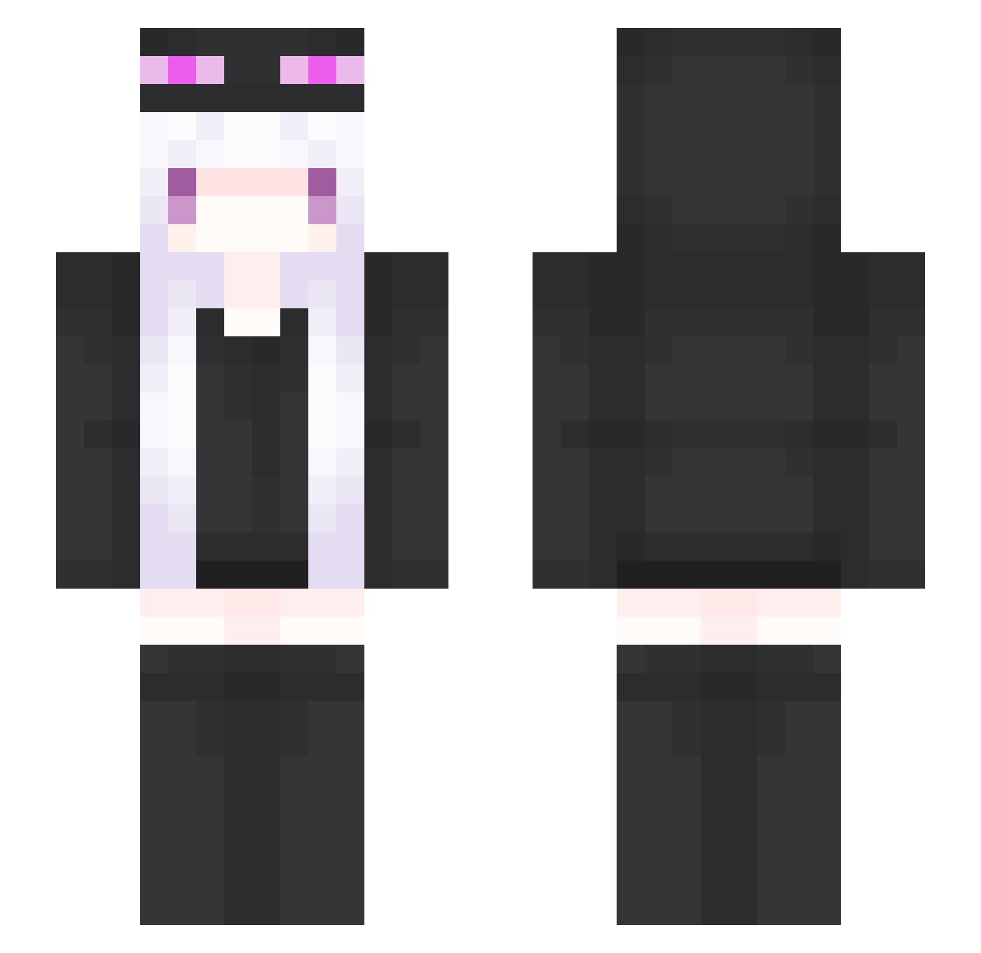 Relylove Minecraft skin, front and back view