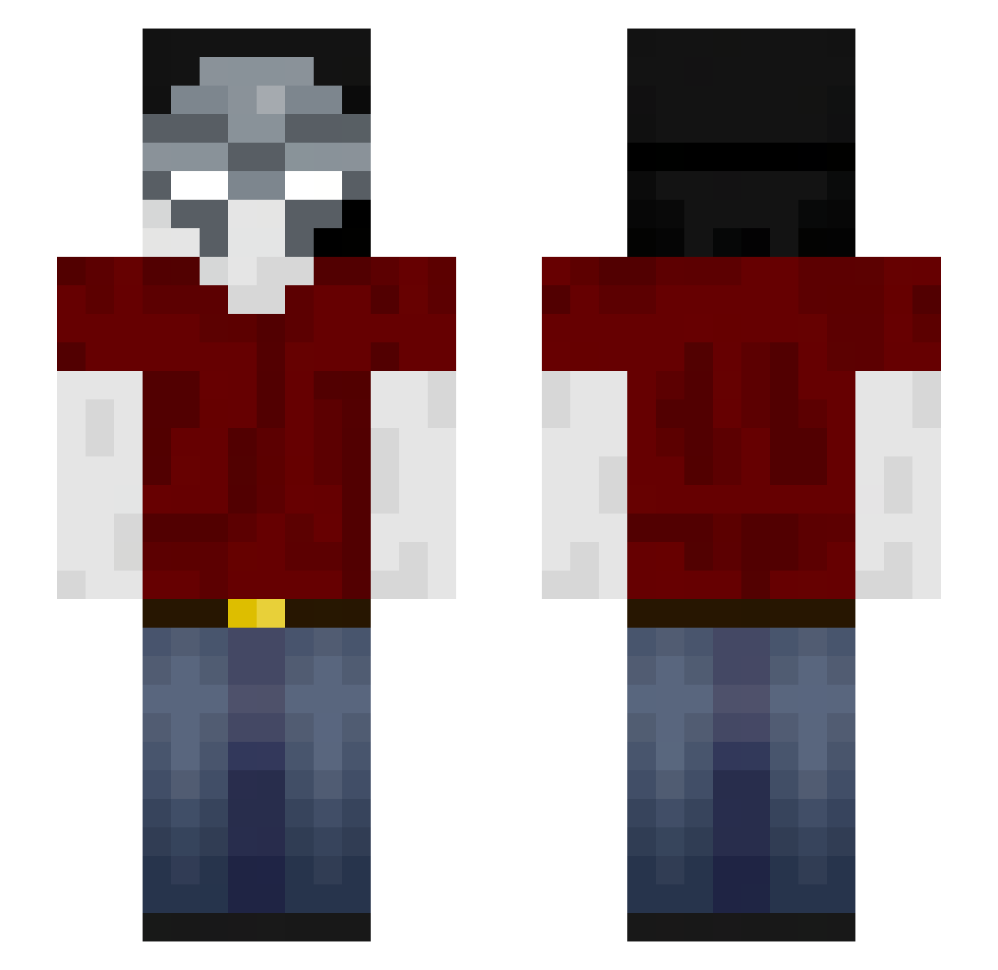 6runk Minecraft skin, front and back view