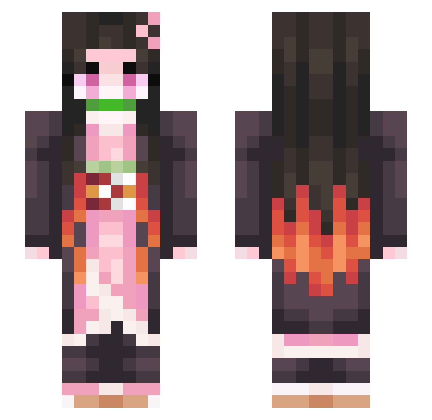 TwinTurboSubuwuu Minecraft skin, front and back view