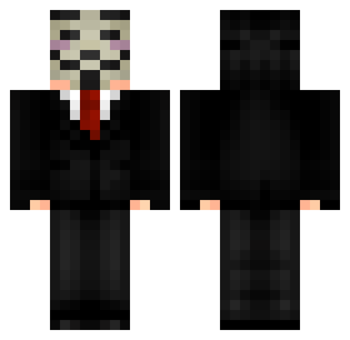 YanSiYu Minecraft skin, front and back view