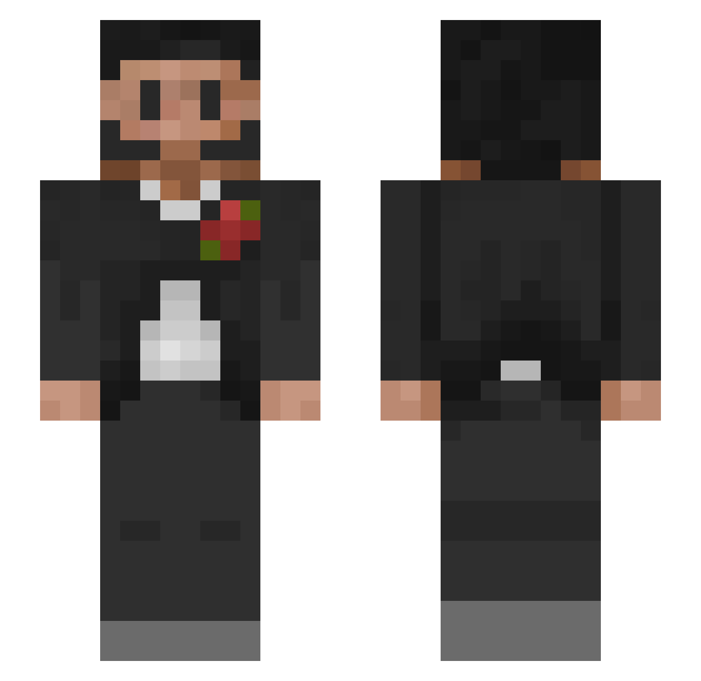 numbingss Minecraft skin, front and back view