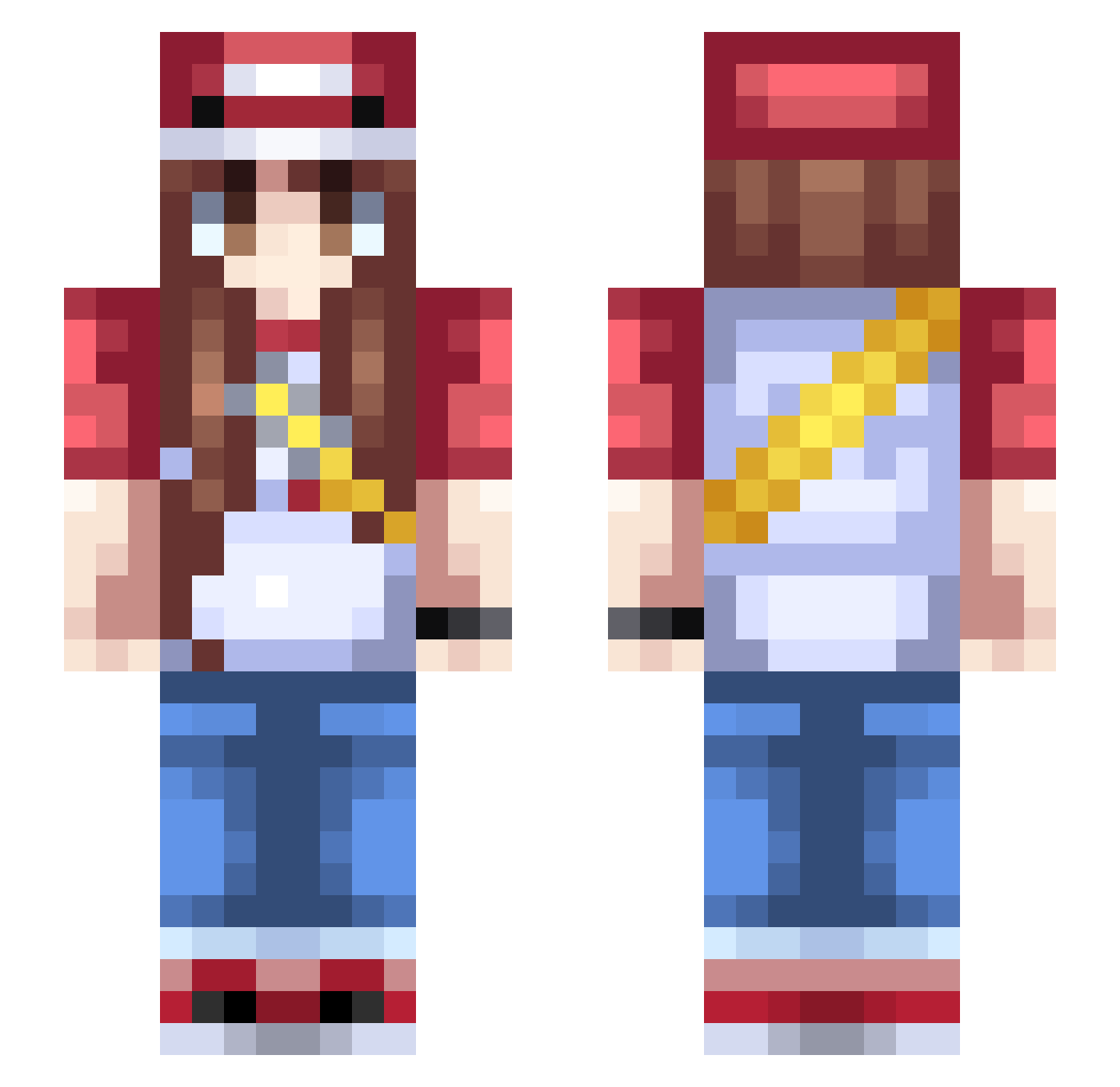 Eli5710 Minecraft skin, front and back view