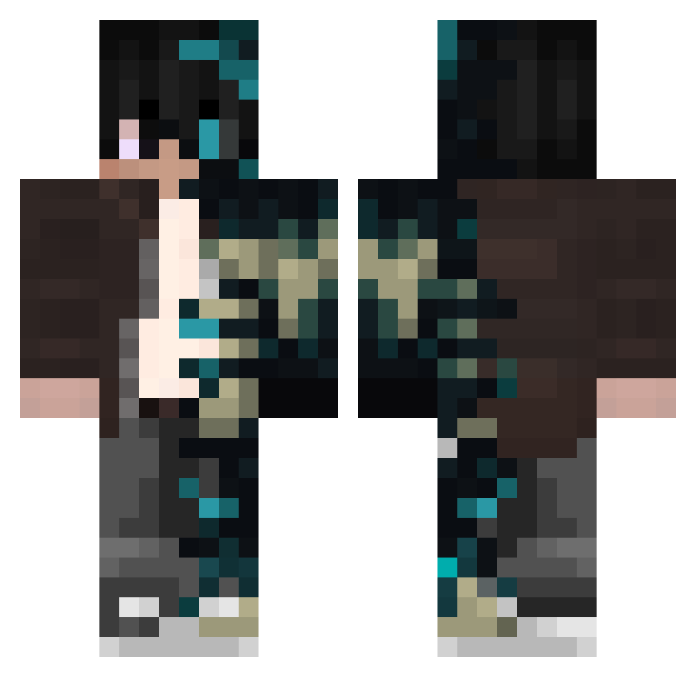 ikonikjava Minecraft skin, front and back view