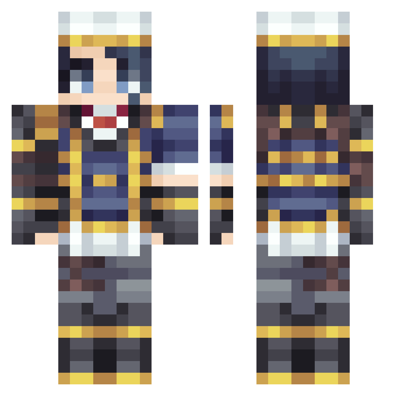 StrutLor Minecraft skin, front and back view