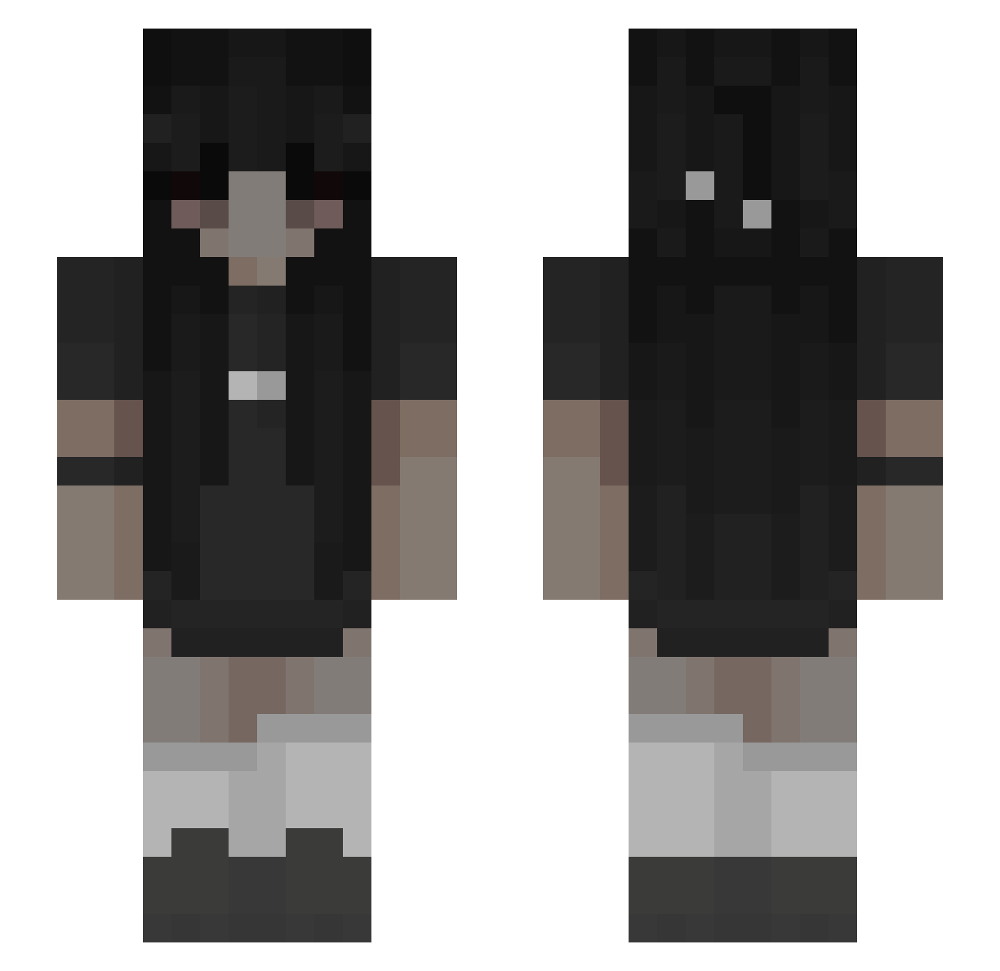 XxX_XxX Minecraft skin, front and back view