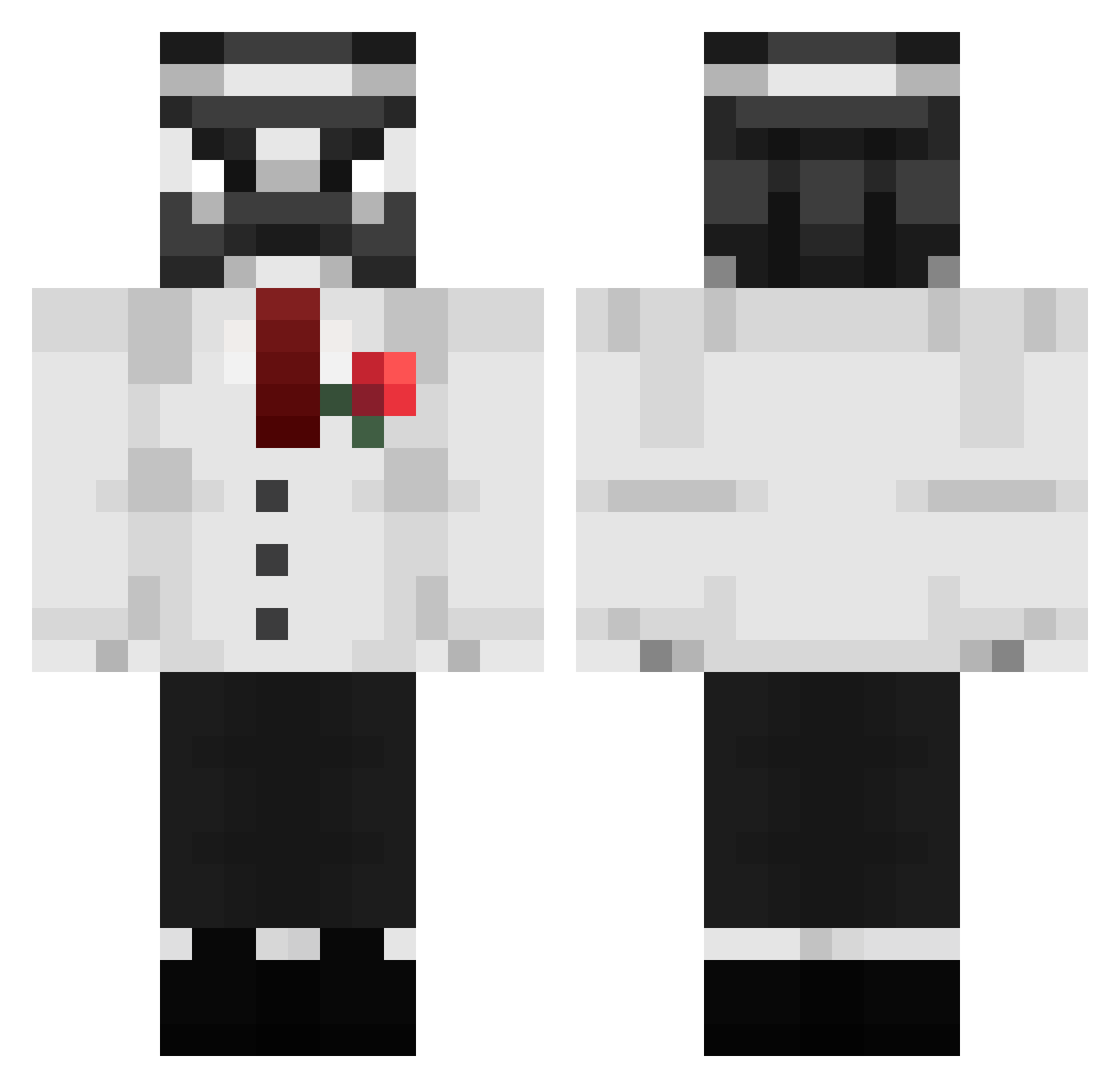 MisterBegemot Minecraft skin, front and back view