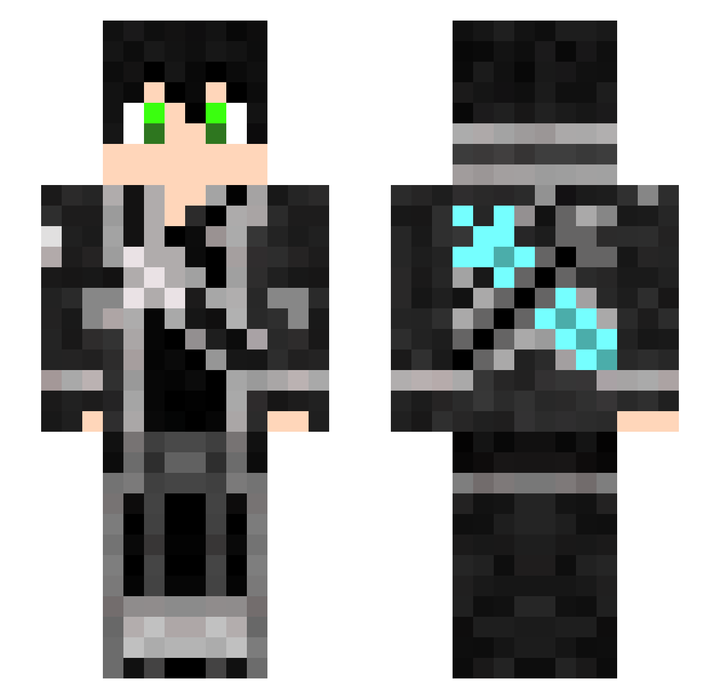 baszasa Minecraft skin, front and back view