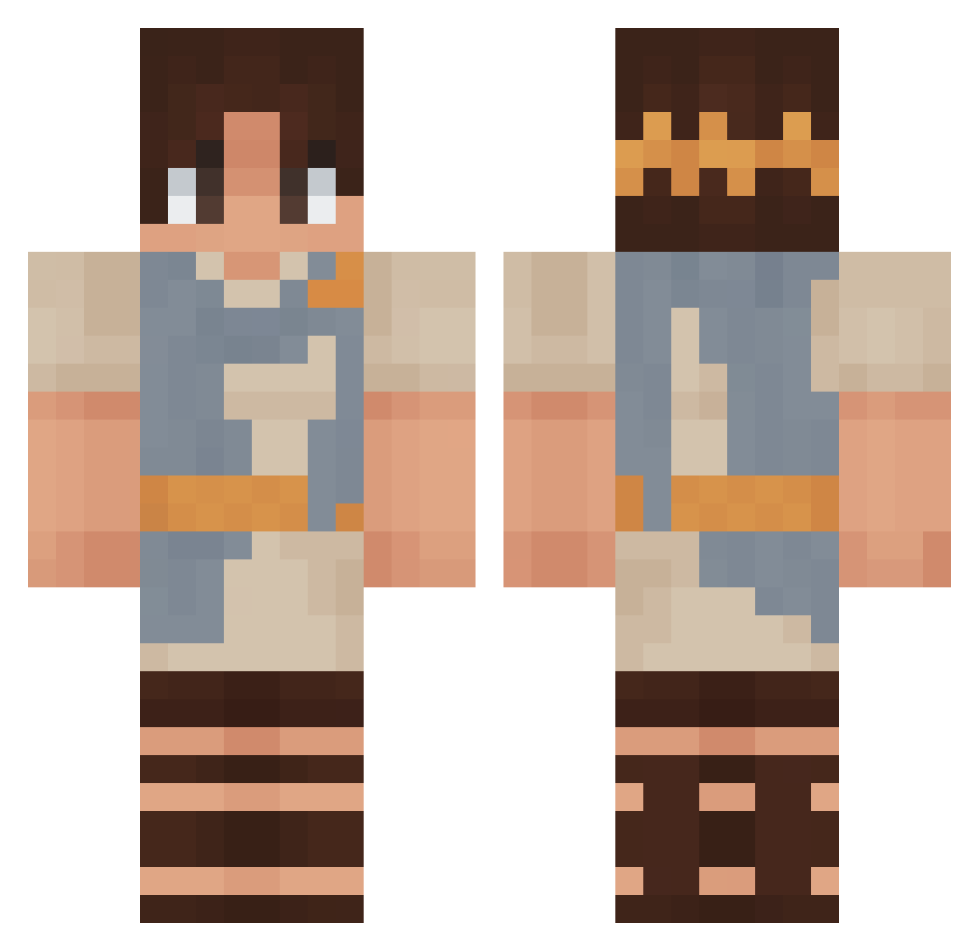 a3sb0wl Minecraft skin, front and back view