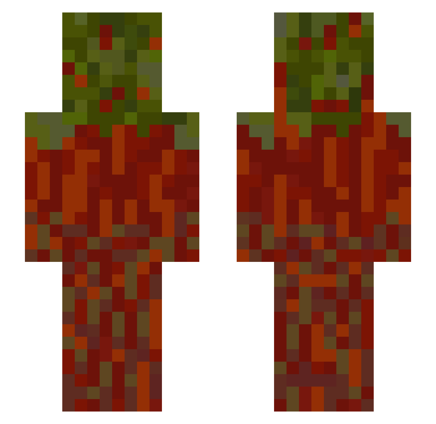 oneblink Minecraft skin, front and back view