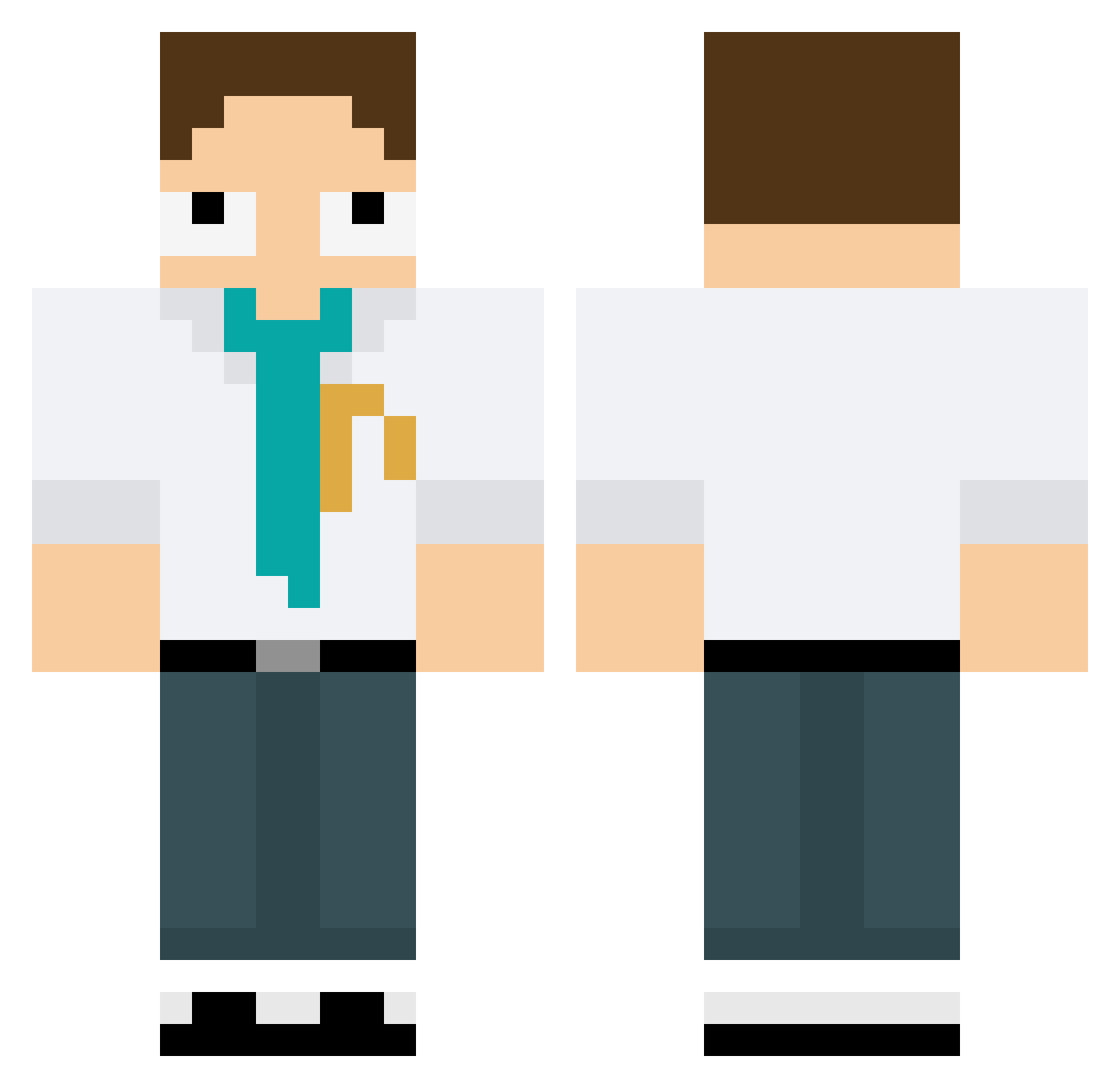 aerowox Minecraft skin, front and back view
