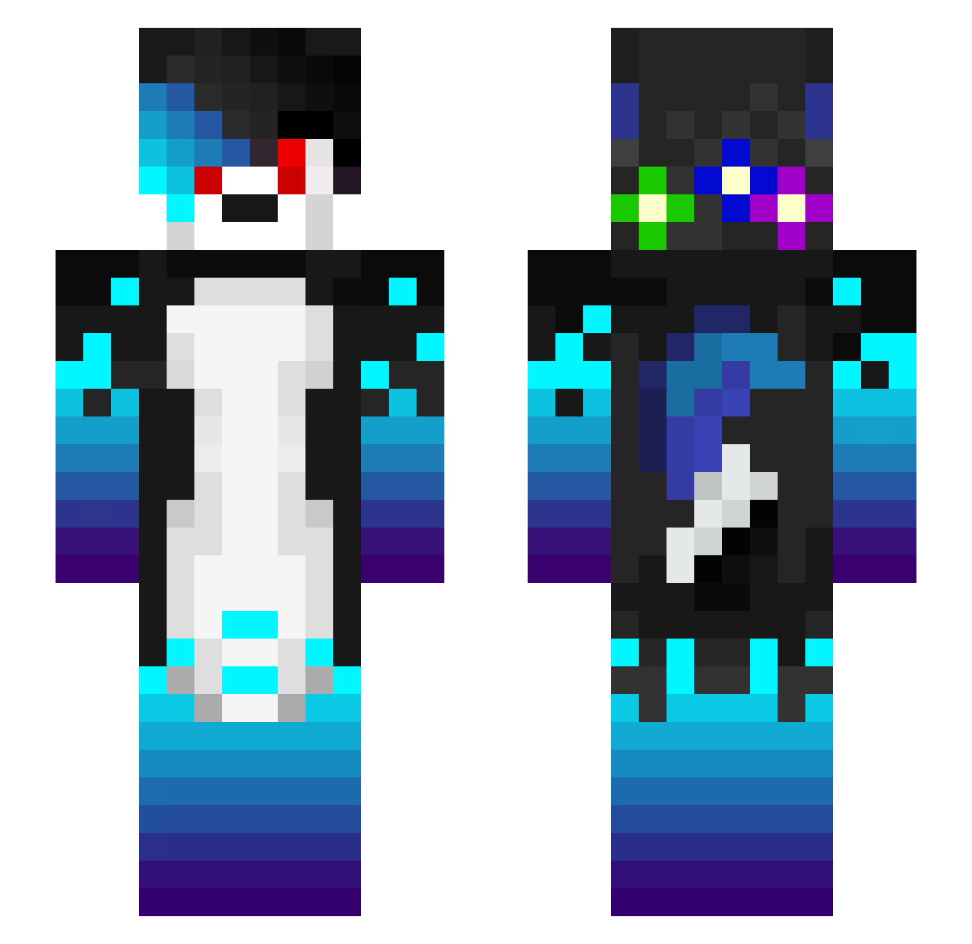 ReconWolf Minecraft skin, front and back view