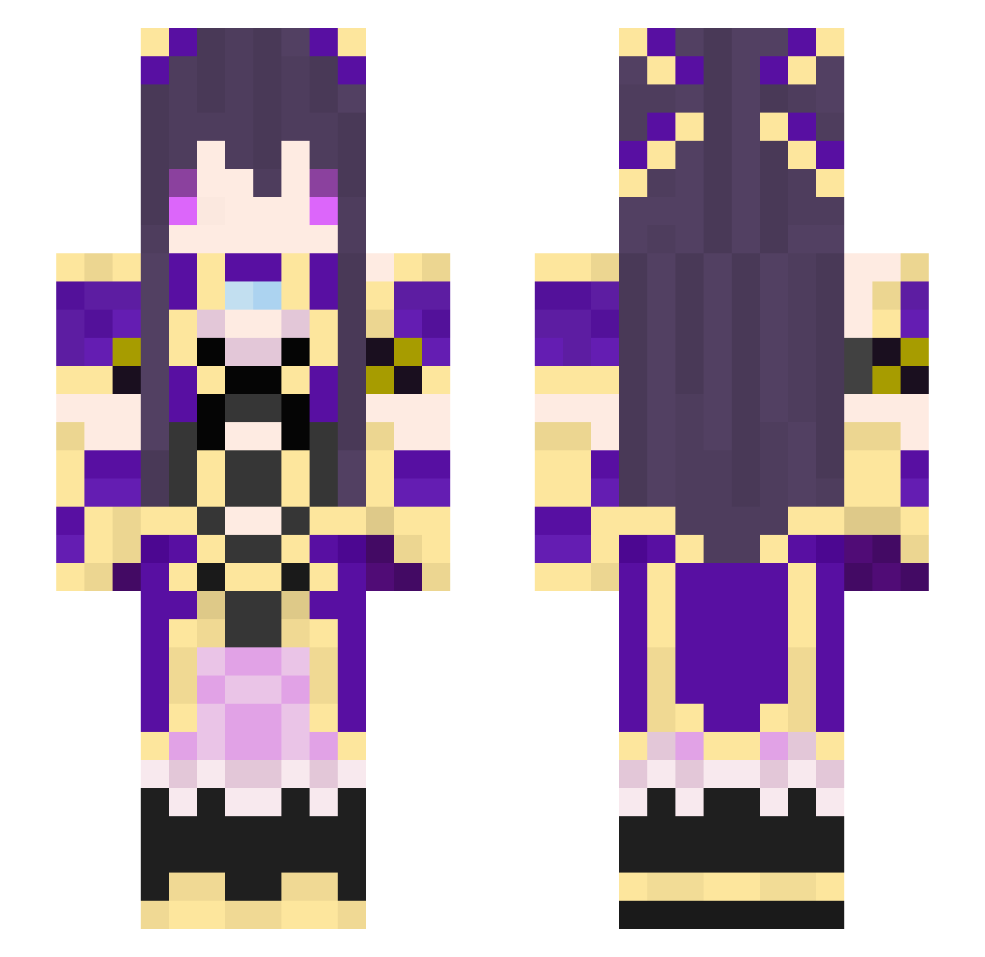 YE__DAO Minecraft skin, front and back view