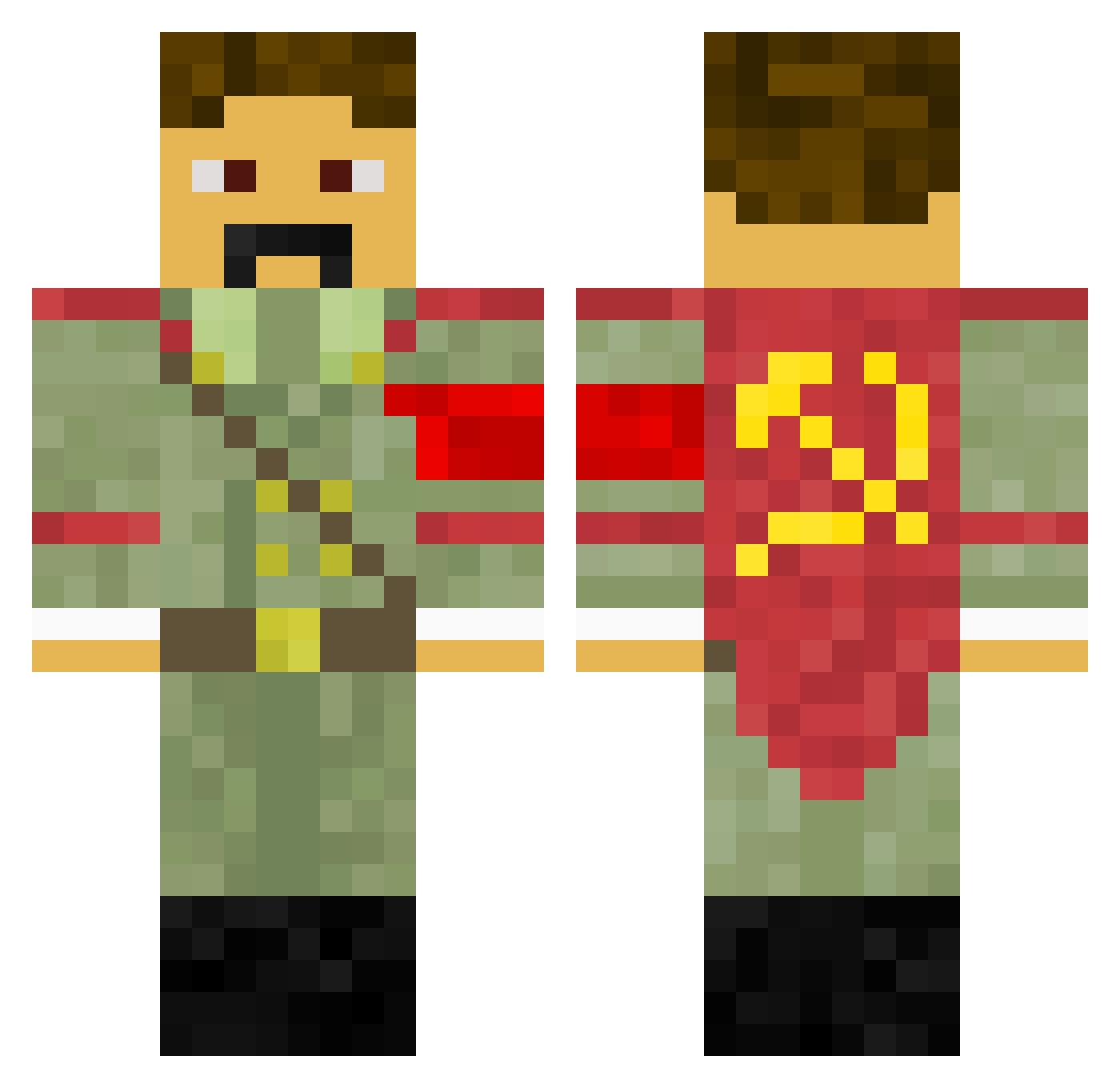 Face_WeizenBube Minecraft skin, front and back view