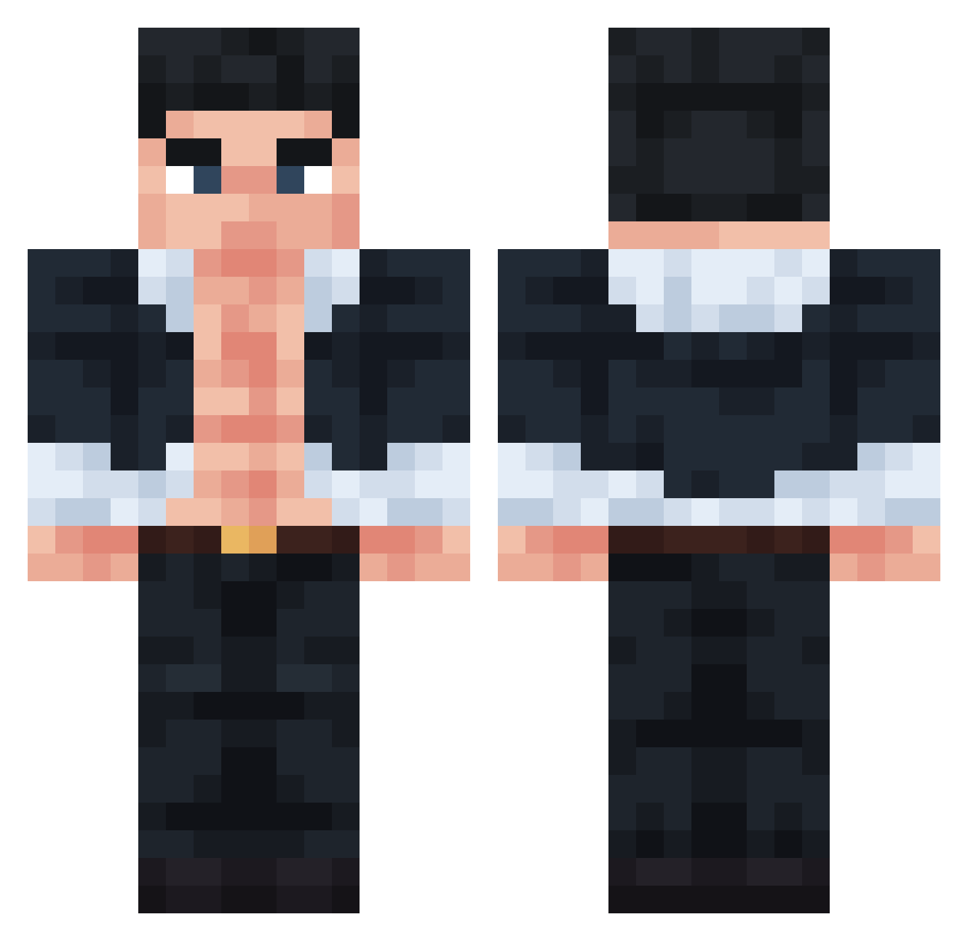 GABEW08 Minecraft skin, front and back view