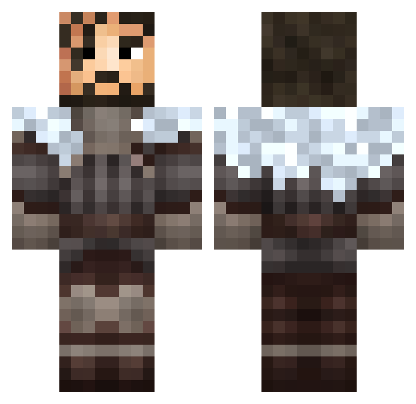Congrahan Minecraft skin, front and back view