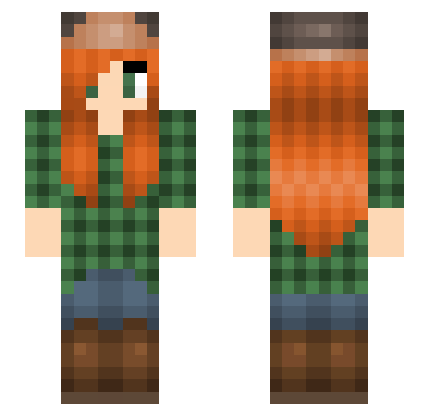 ThunderBo Minecraft skin, front and back view