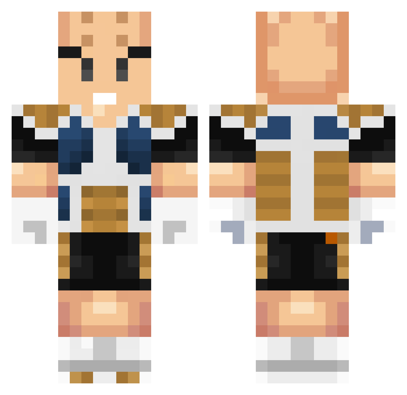 Gomar Minecraft skin, front and back view