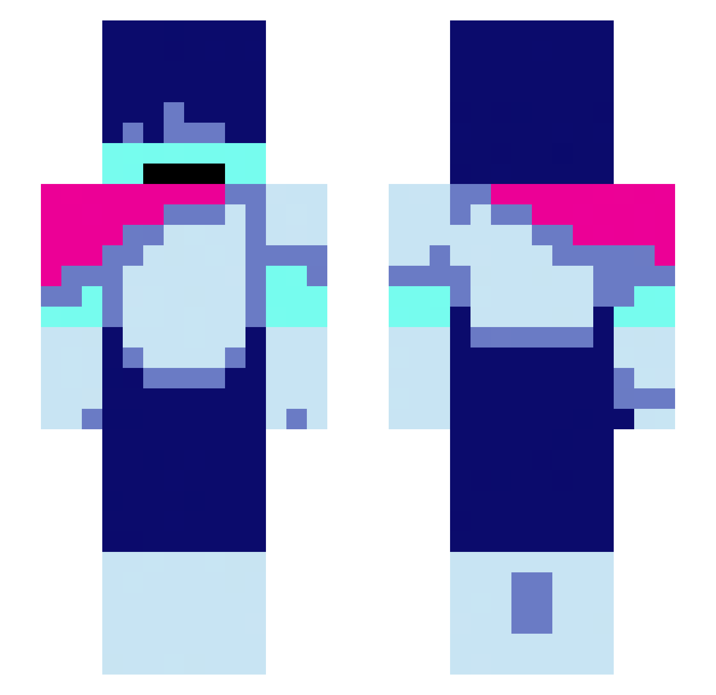 Koolaid3974 Minecraft skin, front and back view