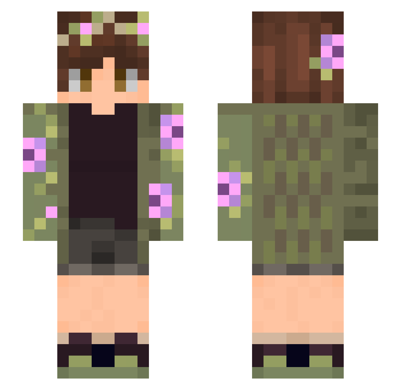 corfidi Minecraft skin, front and back view
