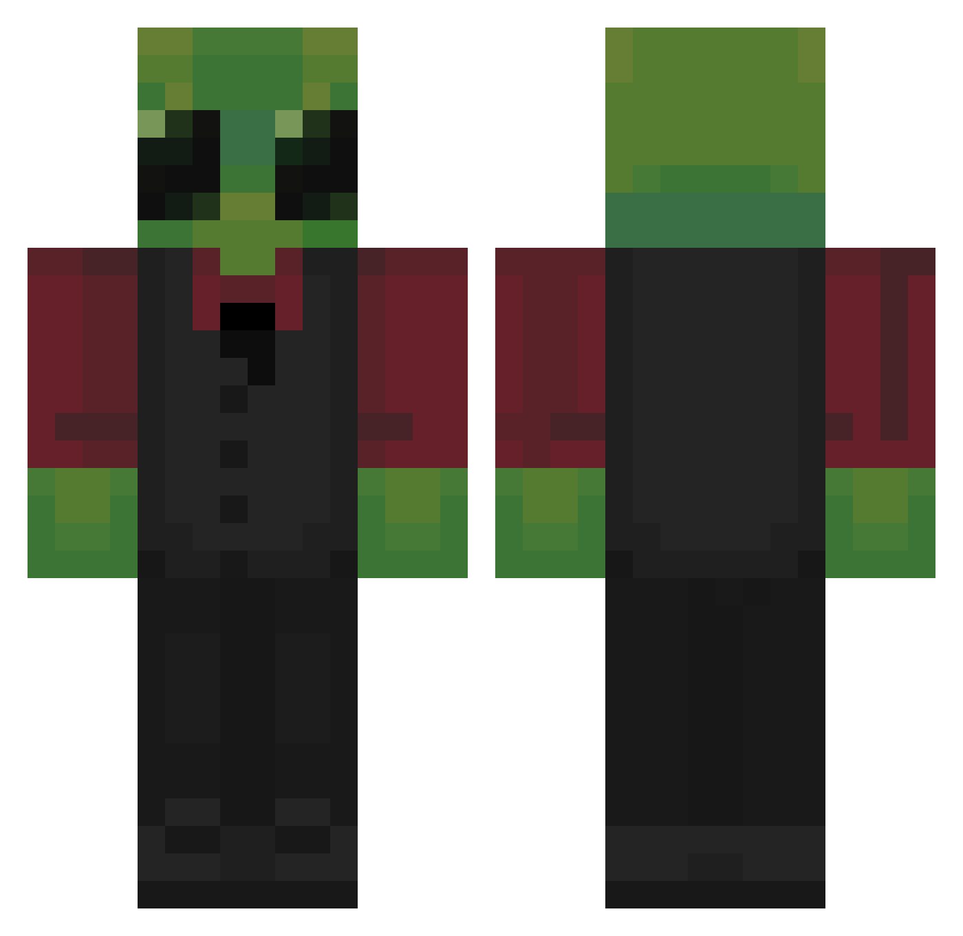 Cweepes Minecraft skin, front and back view