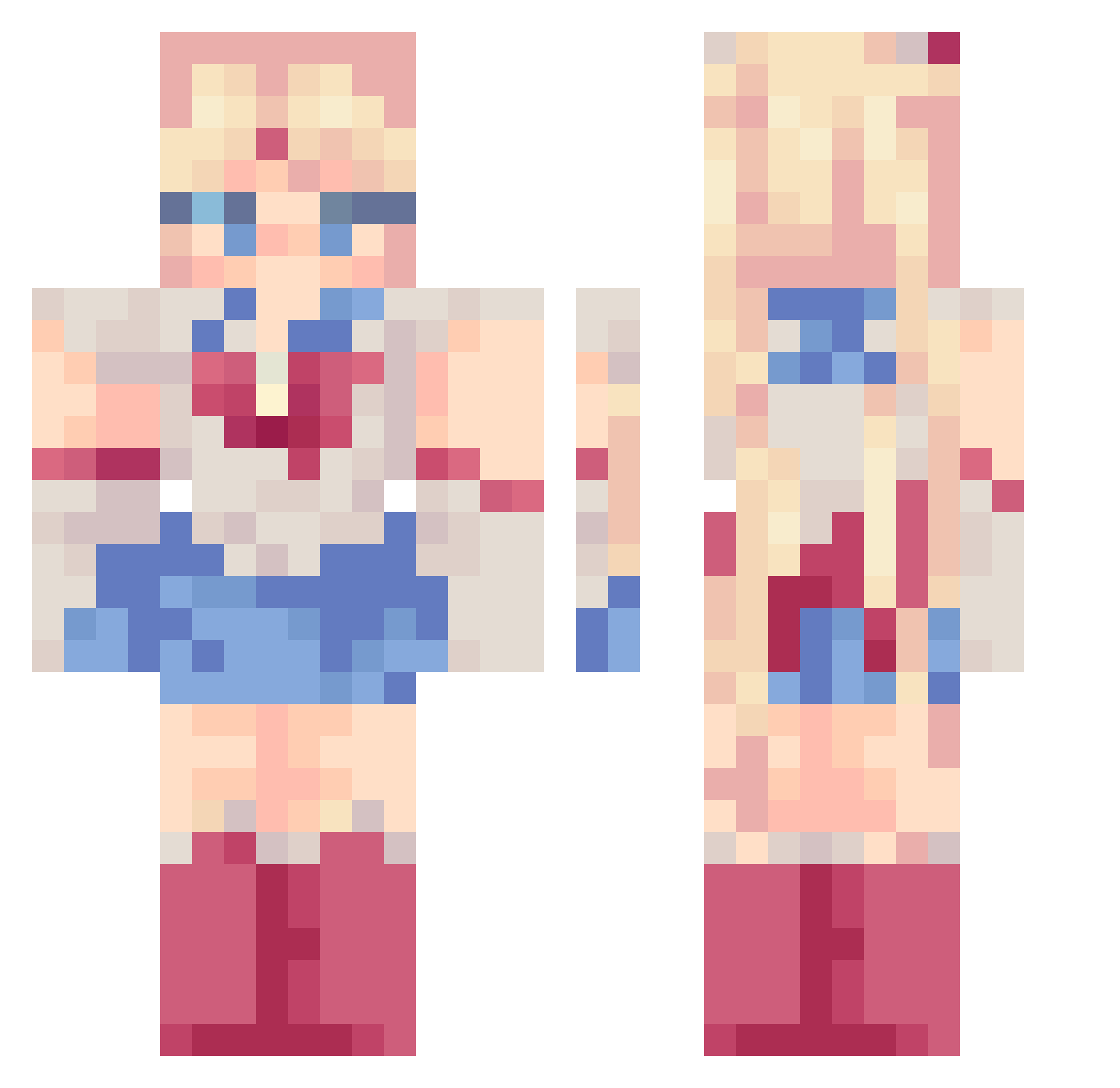 thevpaz Minecraft skin, front and back view
