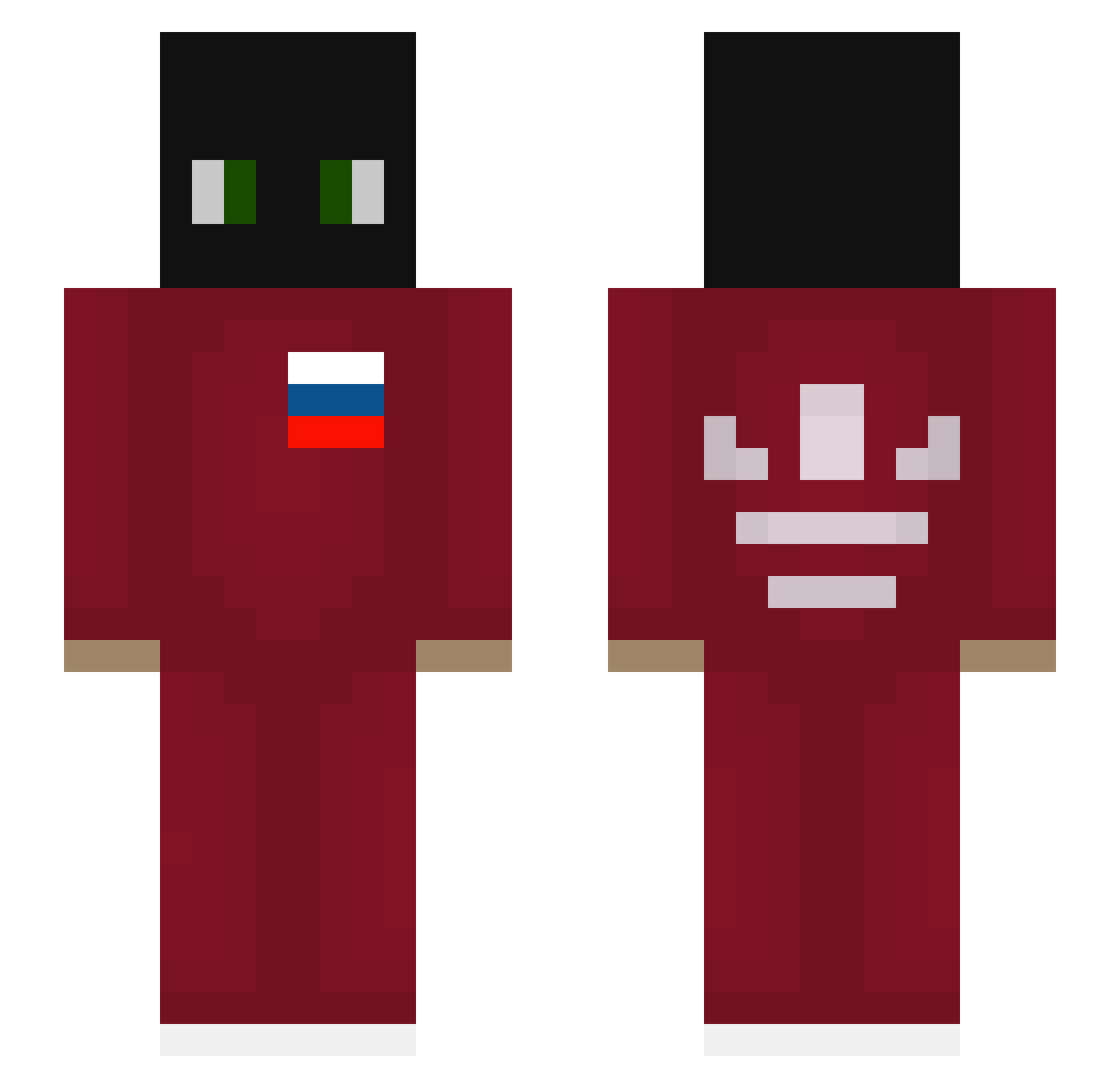 Zyyrix Minecraft skin, front and back view
