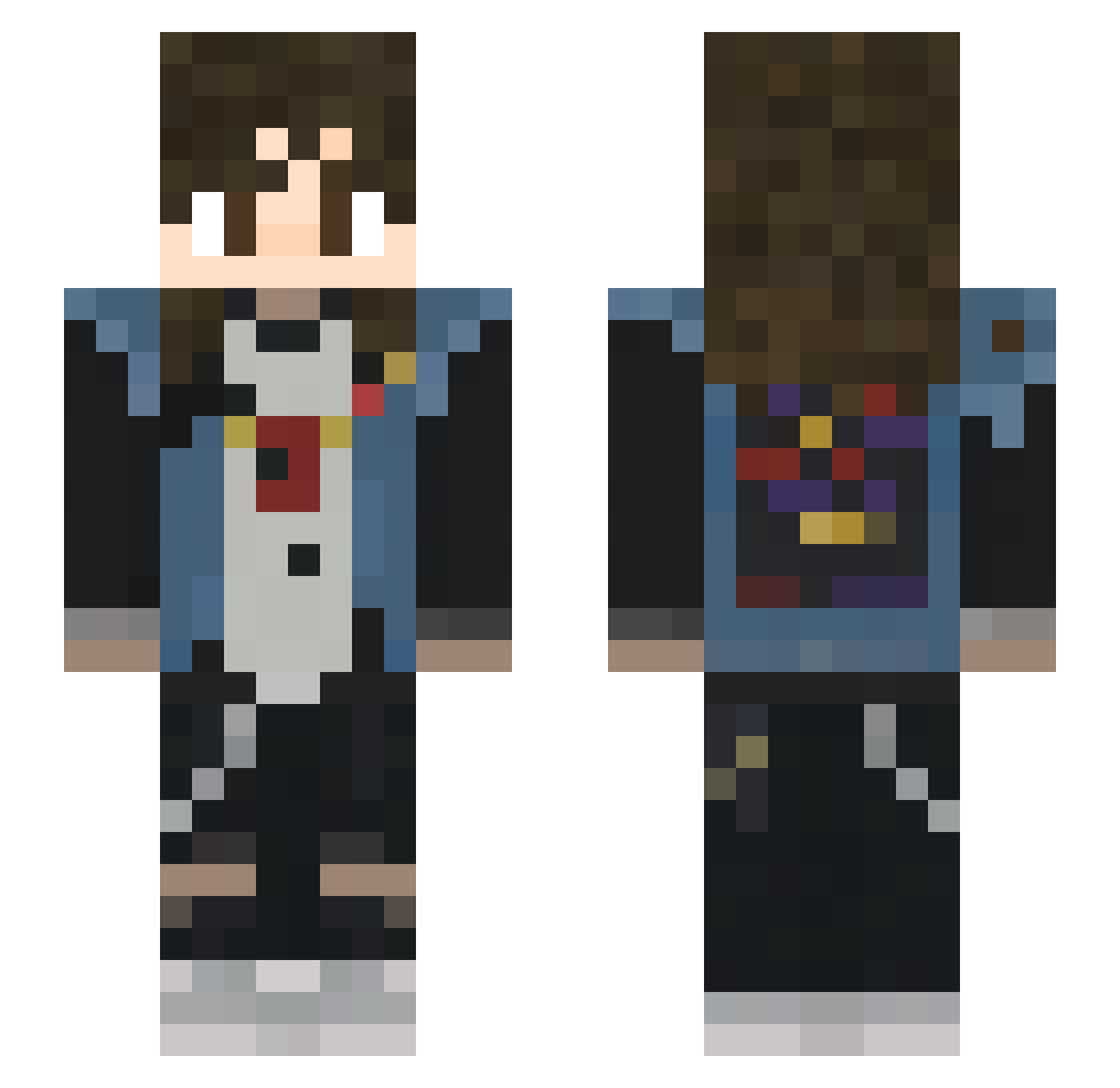 NoobieGoat Minecraft skin, front and back view