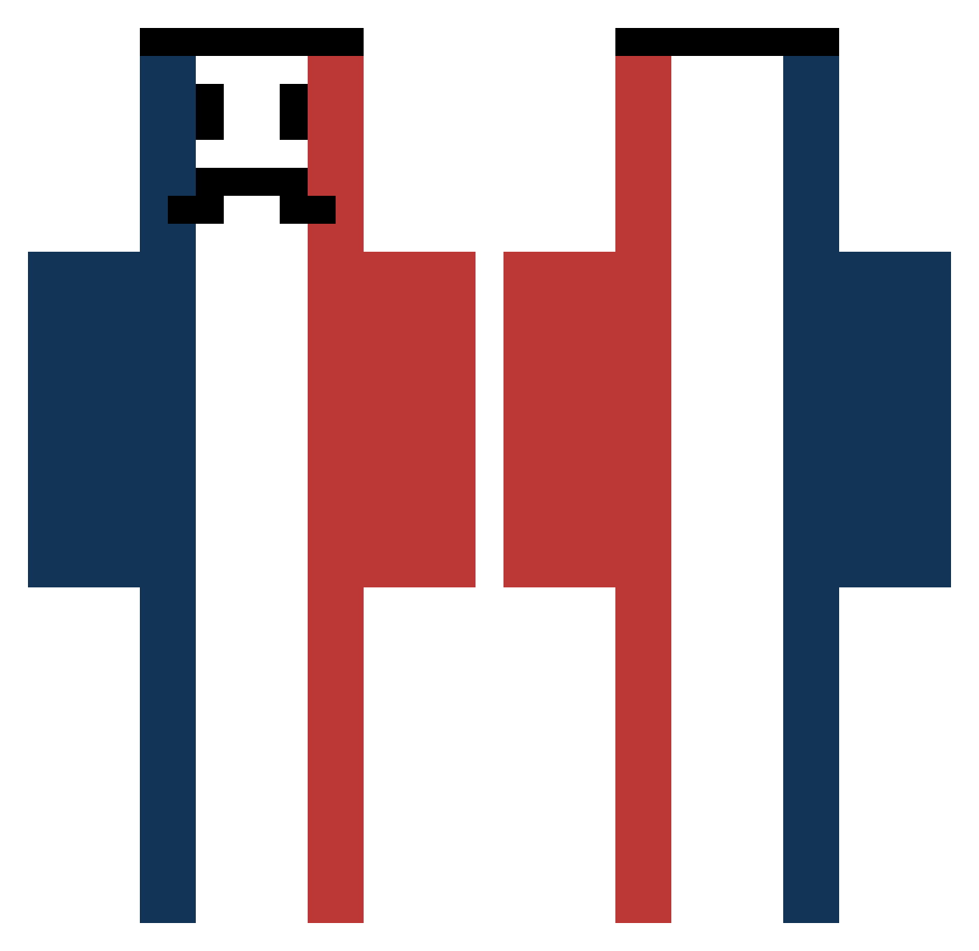 FrenchGap Minecraft skin, front and back view