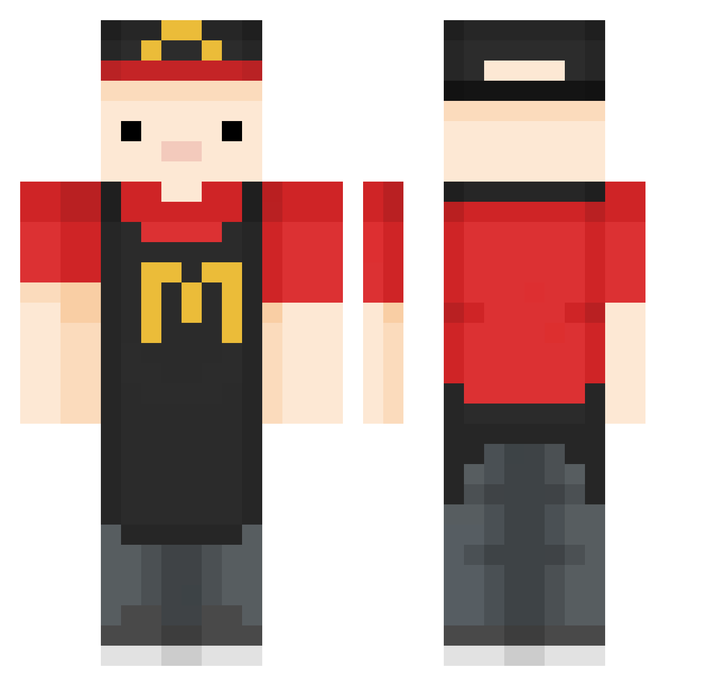 mcdemployee Minecraft skin, front and back view