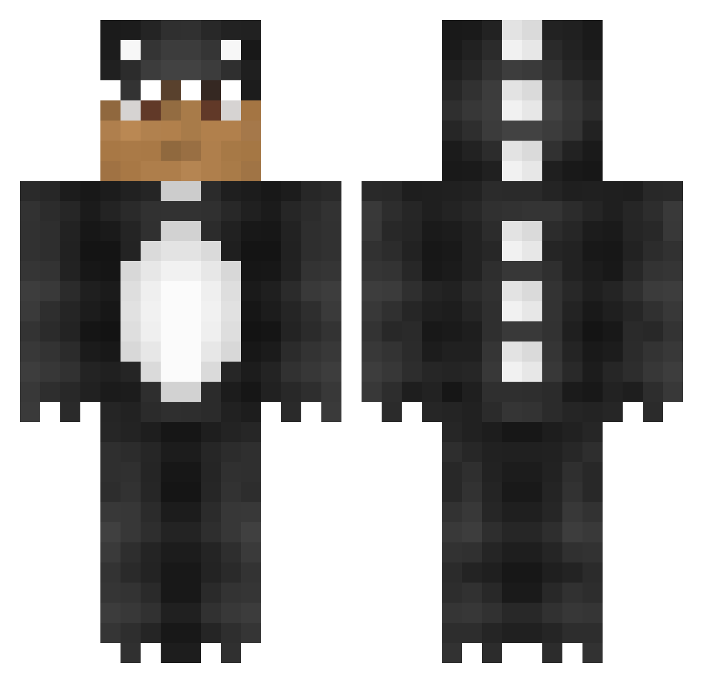 Incoherent Minecraft skin, front and back view