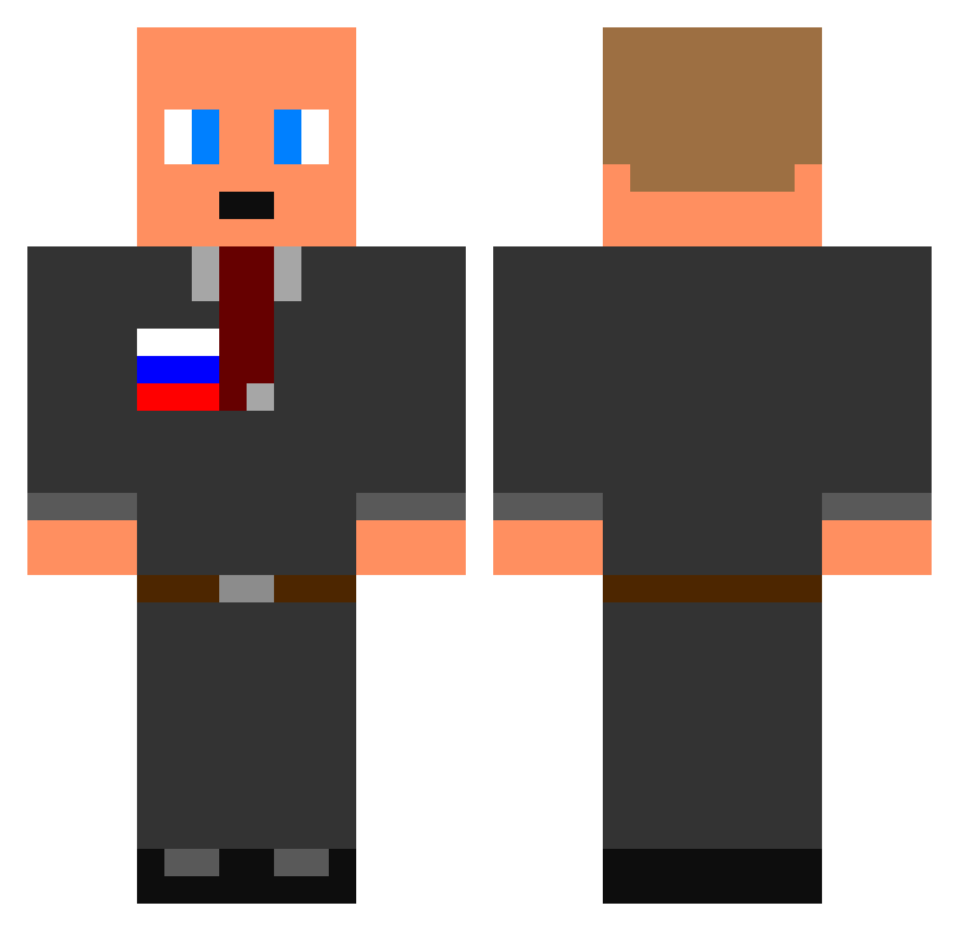itsizef Minecraft skin, front and back view