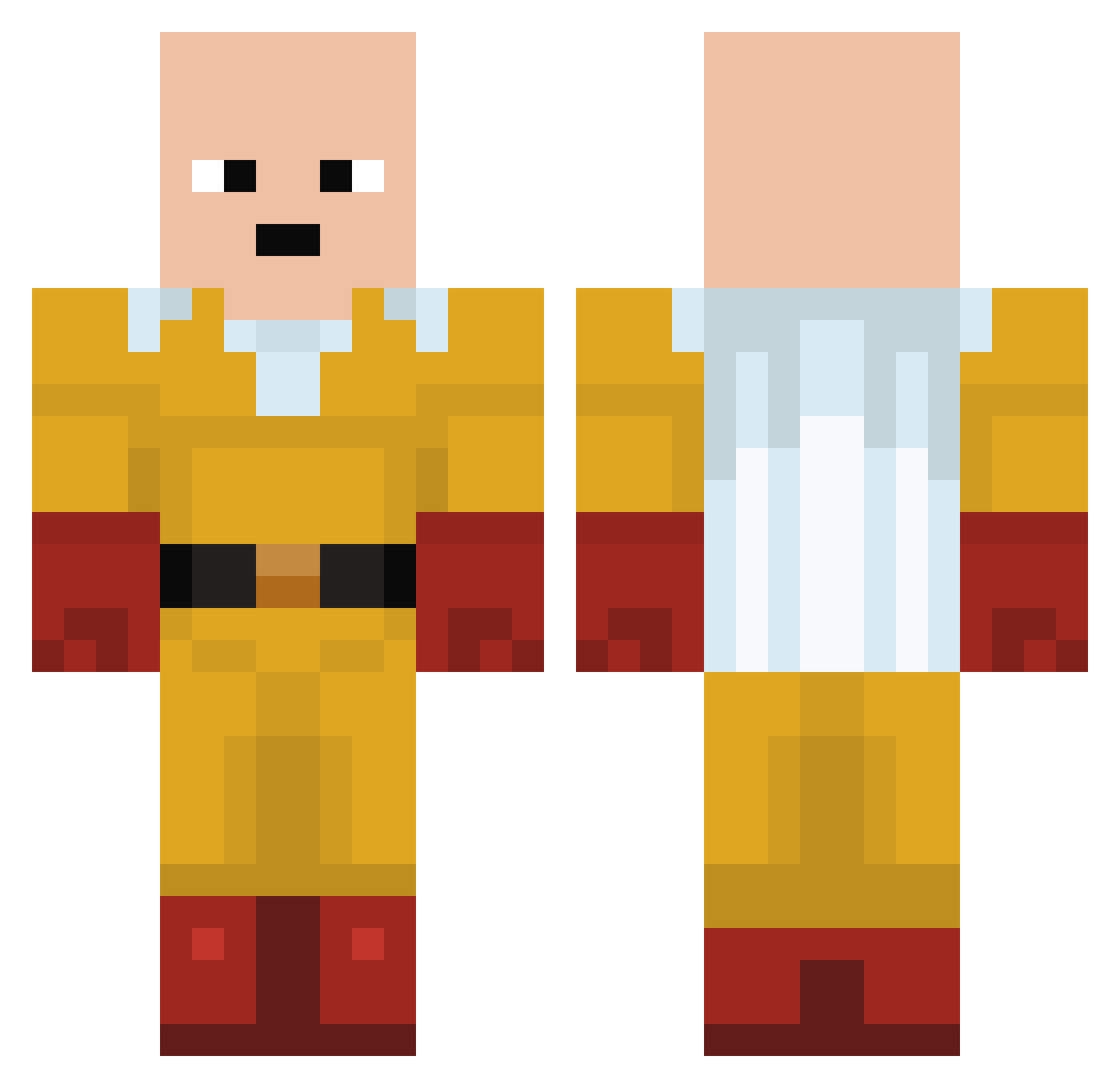 Caecy Minecraft skin, front and back view