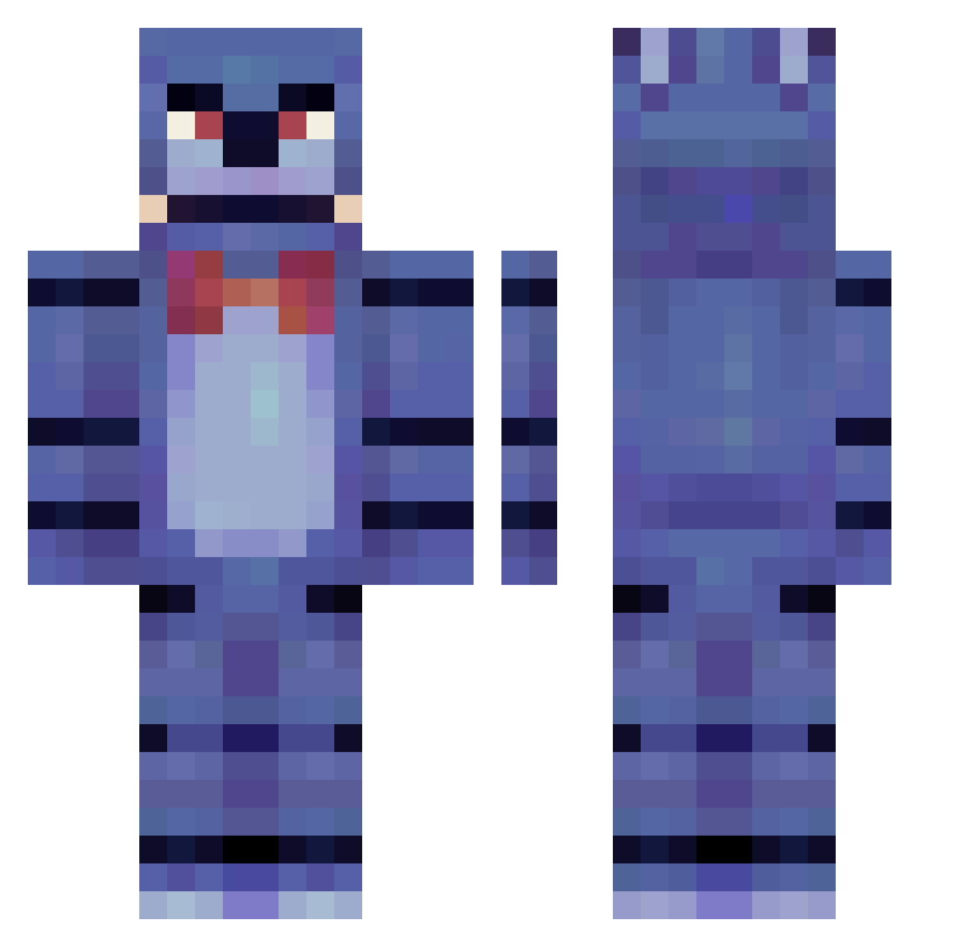 middlemqn Minecraft skin, front and back view