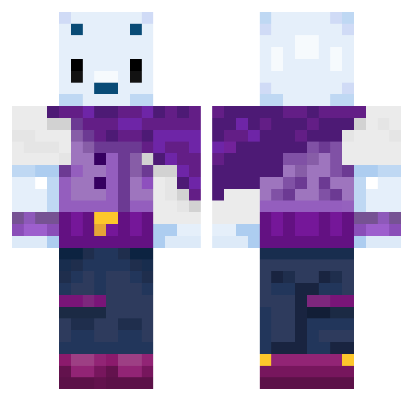 LamaLama01 Minecraft skin, front and back view