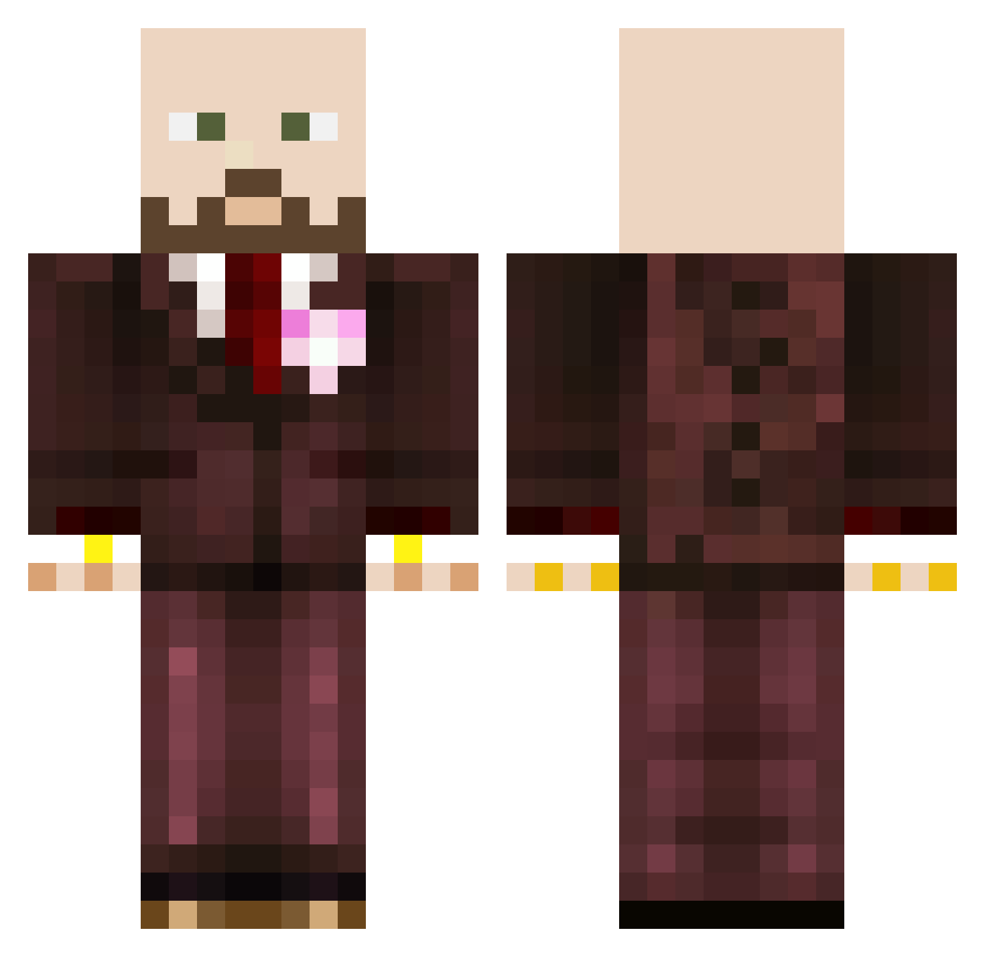 ChapyYxx Minecraft skin, front and back view